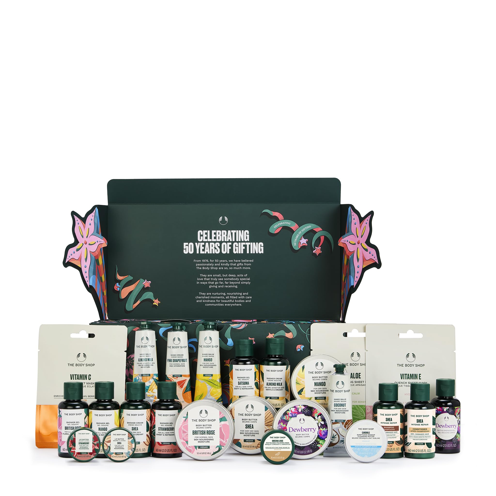 The Body Shop Classic Beauty Advent Calendar Gift Set, Includes Creams & Gels for Shower & Body, Hand Balms and More