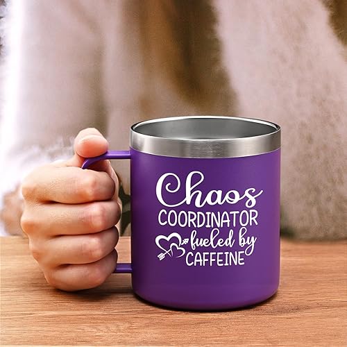 Miniatura 8 de Qtencas Jefe Manager Gifts - Taza de café de acero inoxidable con cafeína y coordinador del caos, regalo de cumpleaños, regalos de Navidad para