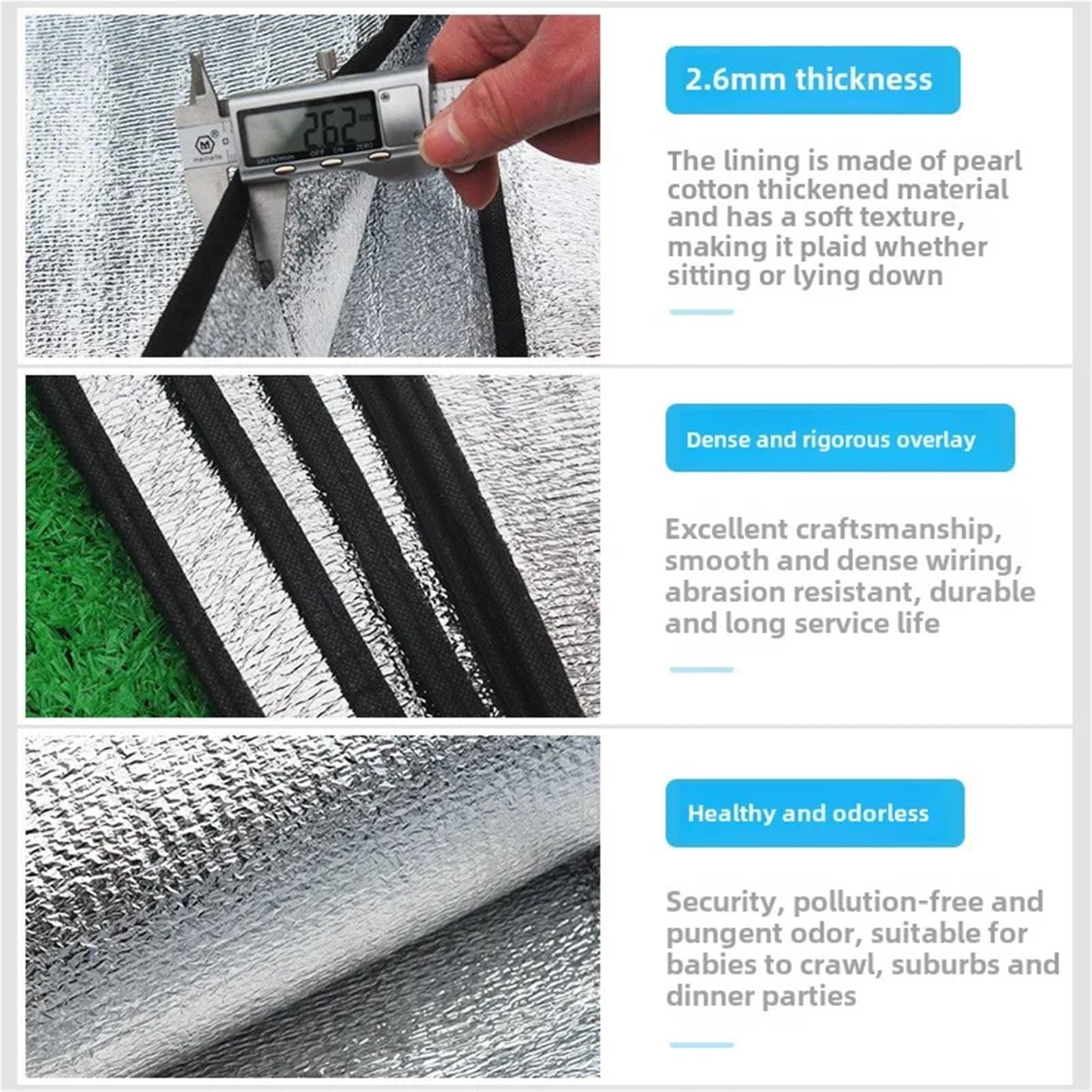 Esterilla de Aluminio para Tienda de campaña, Estera de Aluminio for Acampar: Aislamiento Grueso Hexagonal Doble Cara, Varios tamaños