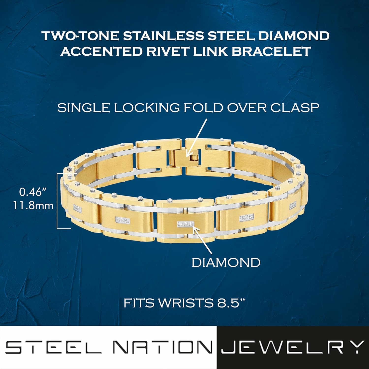 Men's Stainless Steel Men's Link Bracelet - Choice of Color - Image 3