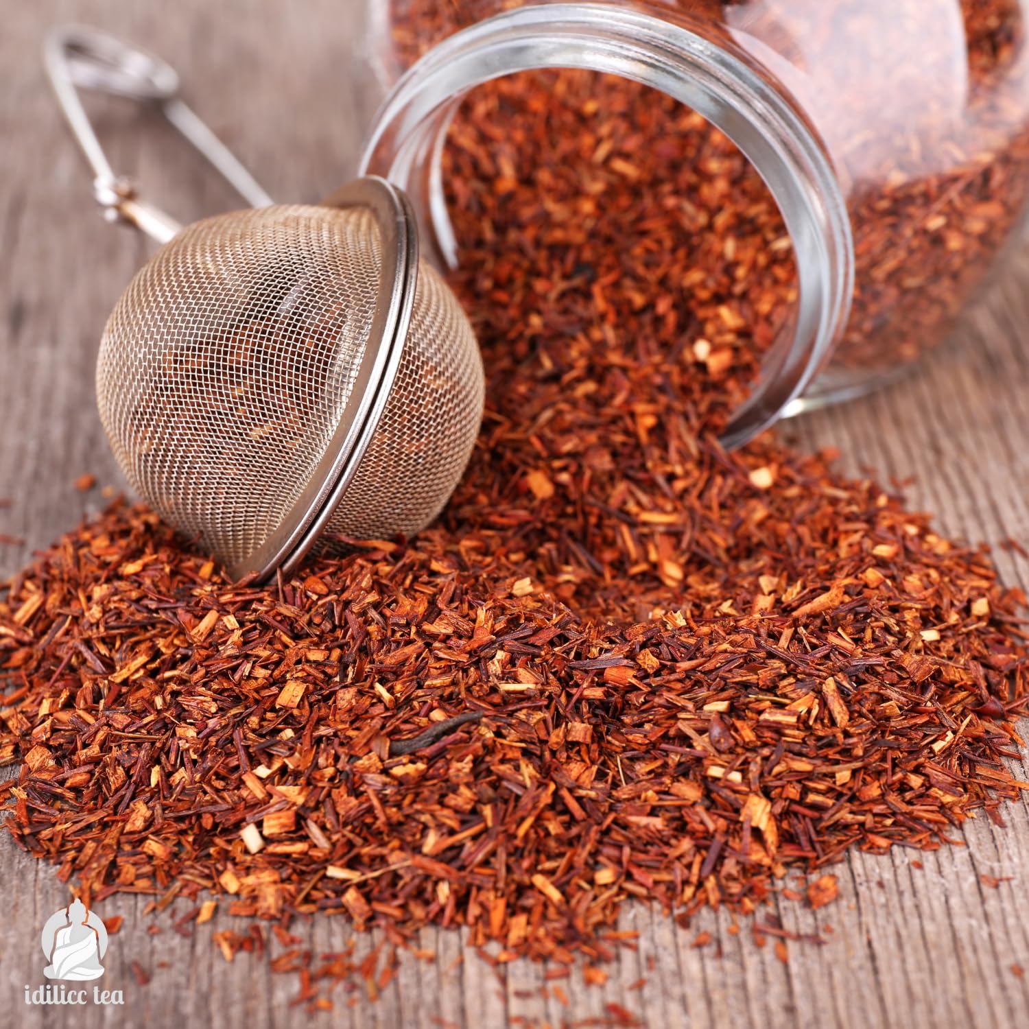 IDILICC TEA Infusion de Rooibos 100% Ecológico. 30 Pirámides. Bolsitas de Te Rojo Sudafricano Natural con Hinojo y Tila. Roibos Relajante. Reduce Acidez Estomacal. Infusiones Variadas