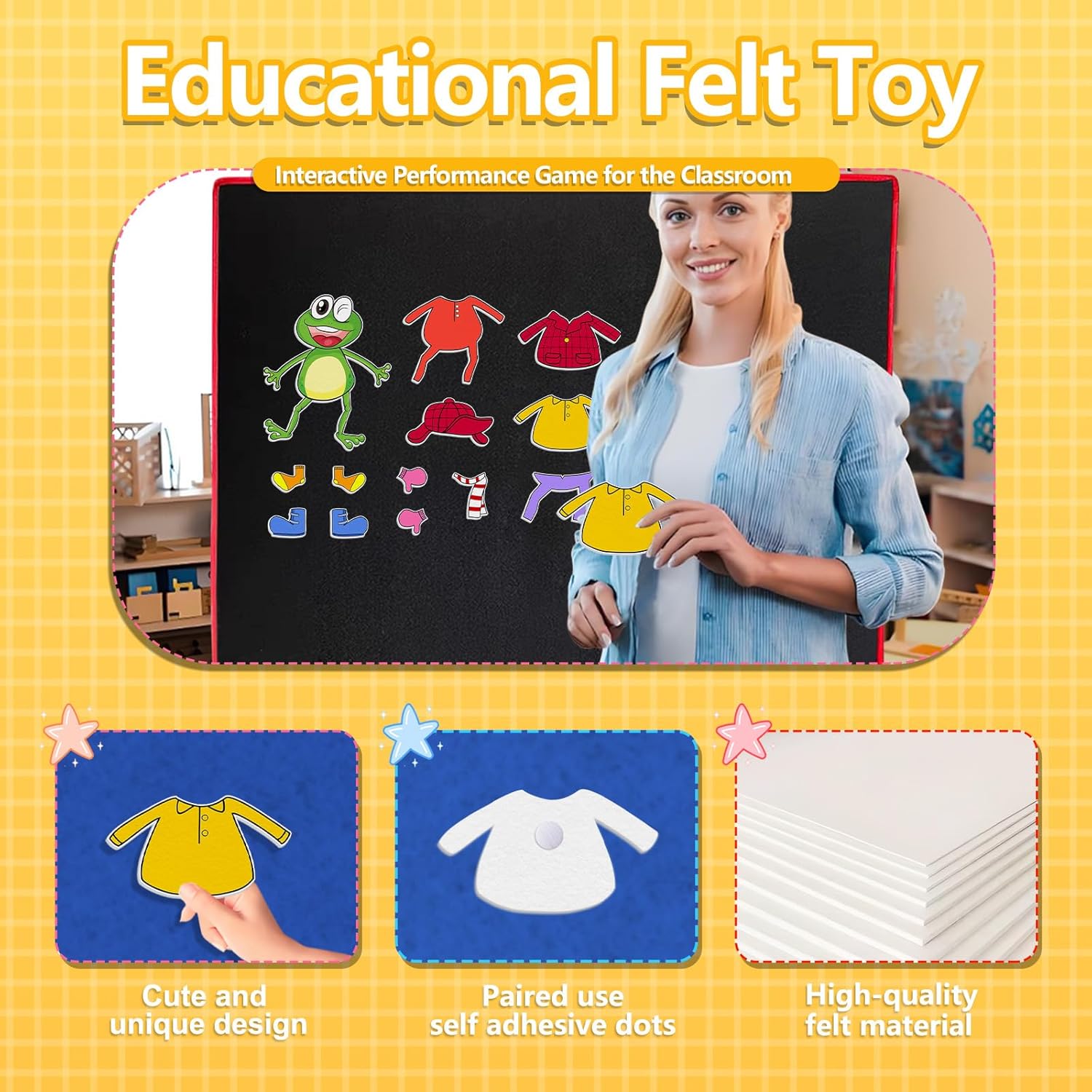 Froggy Gets Dressed Felt Board Story Sets Classroom Must Haves Flannel Board for The Classroom Speech Therapy Materials Teacher Play Set