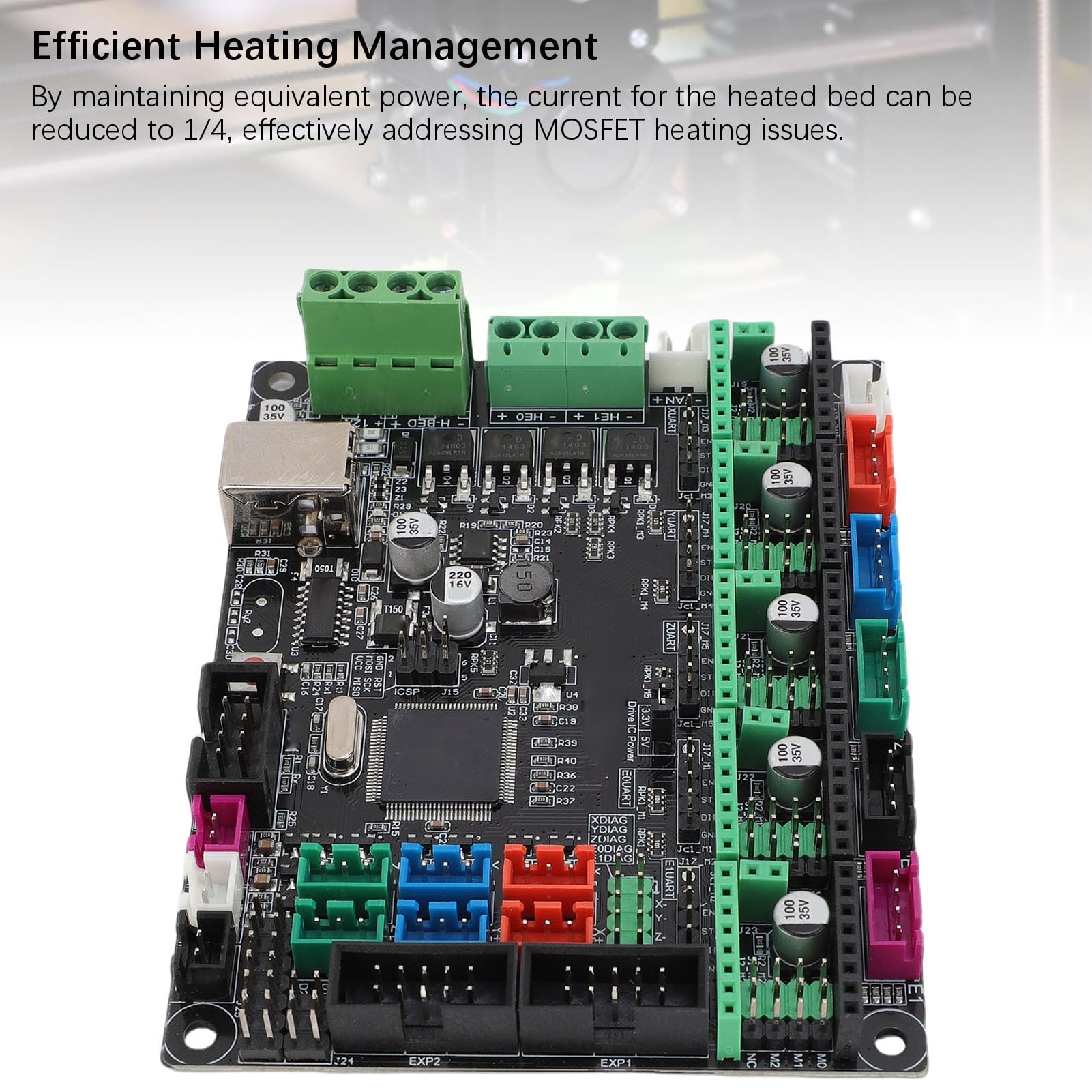 Bewinner 3D-Drucker Controller Board für Marlin, Ramps1.4 Ersatz
