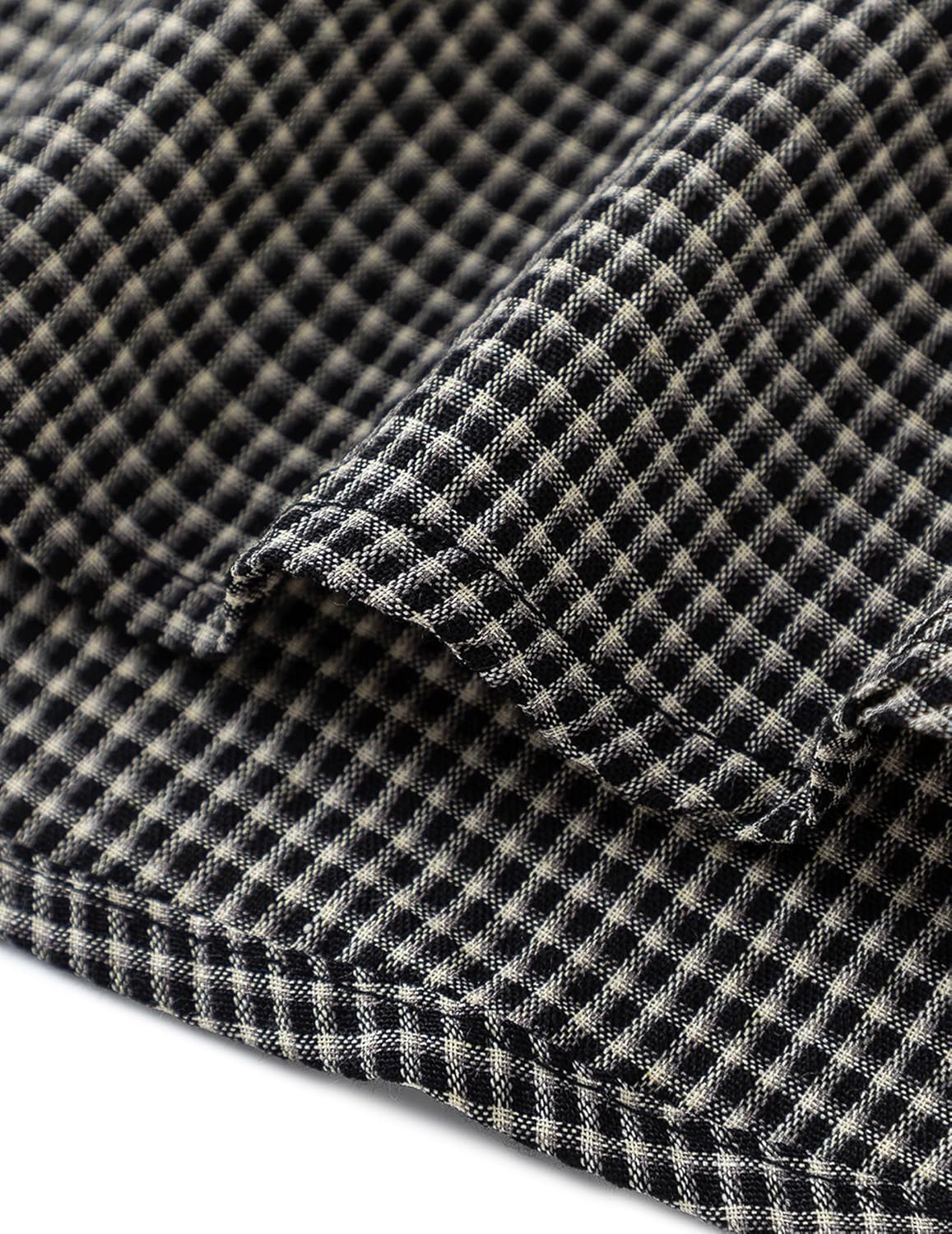 Aelfric Eden Mens Button Down Plaid Shirts Short Sleeve Oversized Polo Tee Vintage T Shirts - Image 6