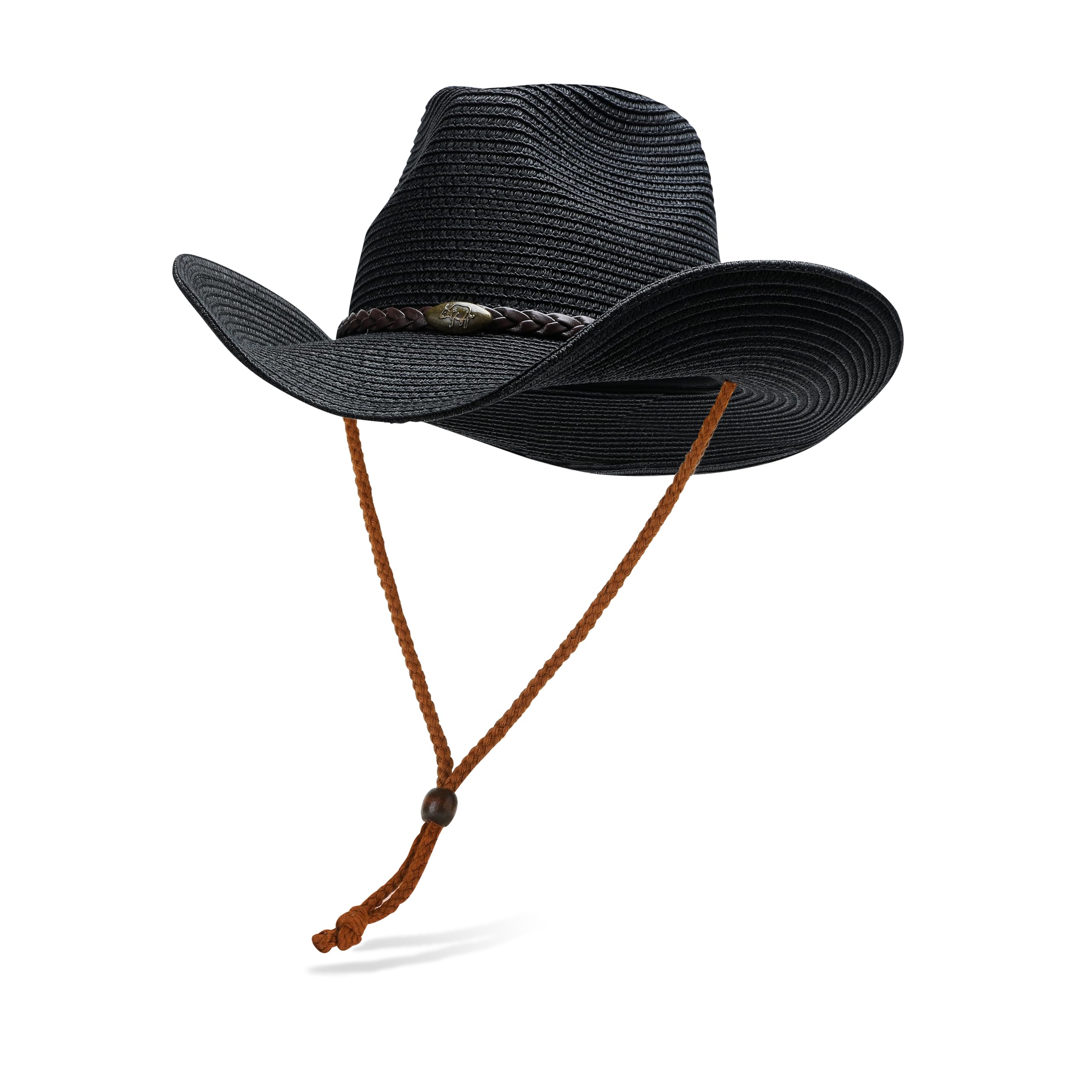 Straw Cowgirl Hat for Women Cowboy Hats for Men Wide Brim Sun Hat Shapeable Western Hat Beach Hat