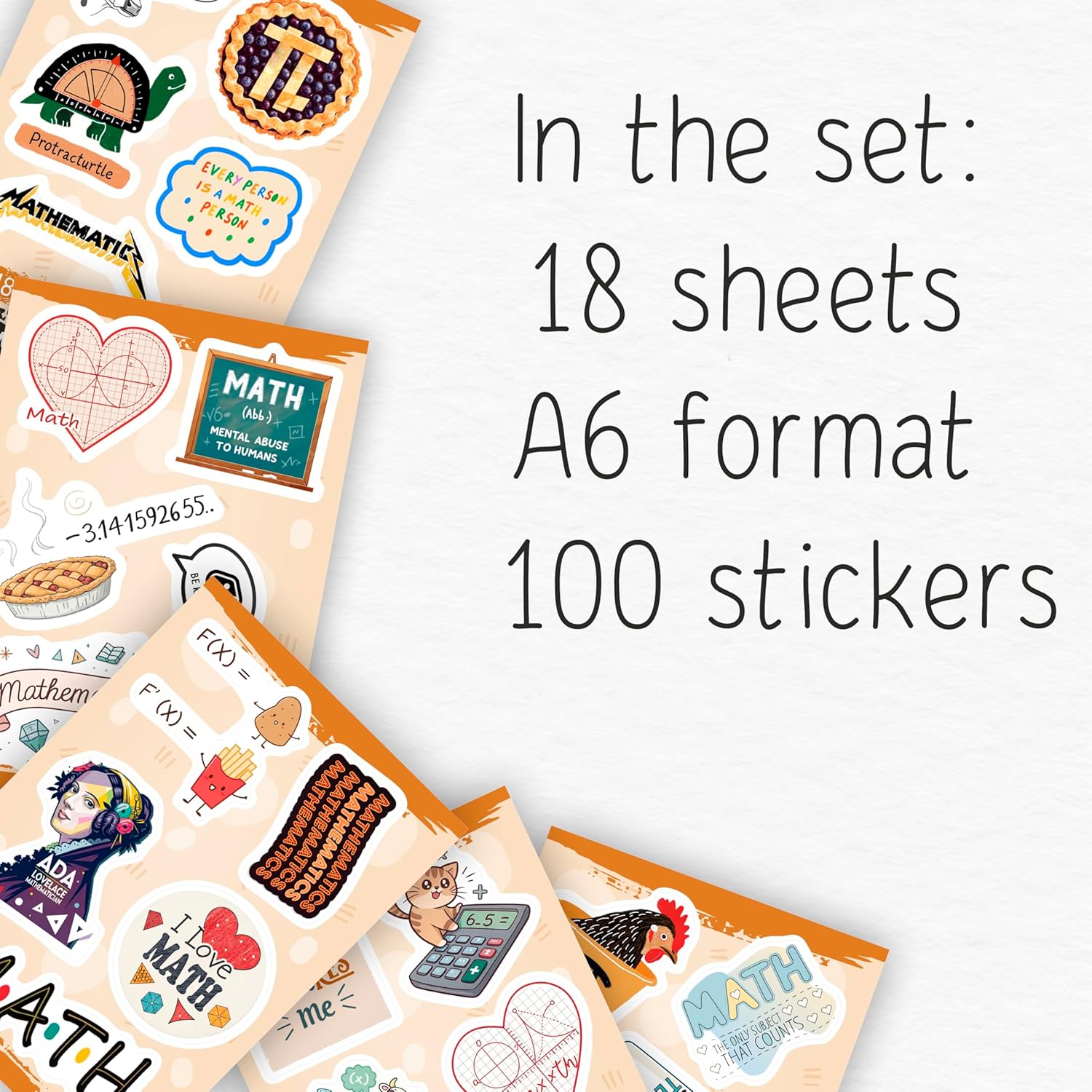 100Pcs Math Stickers for Laptops & Water Bottle - Funny Math Gifts, Party Supplies & Decorations - Nerd Stickers — Gift for Women & Men - Image 2