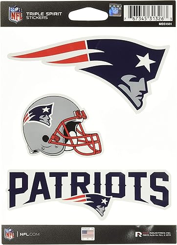 Miniatura 1 de Rico Industries NFL Football Triple Spirit Stickers Hoja de calcomanías triples