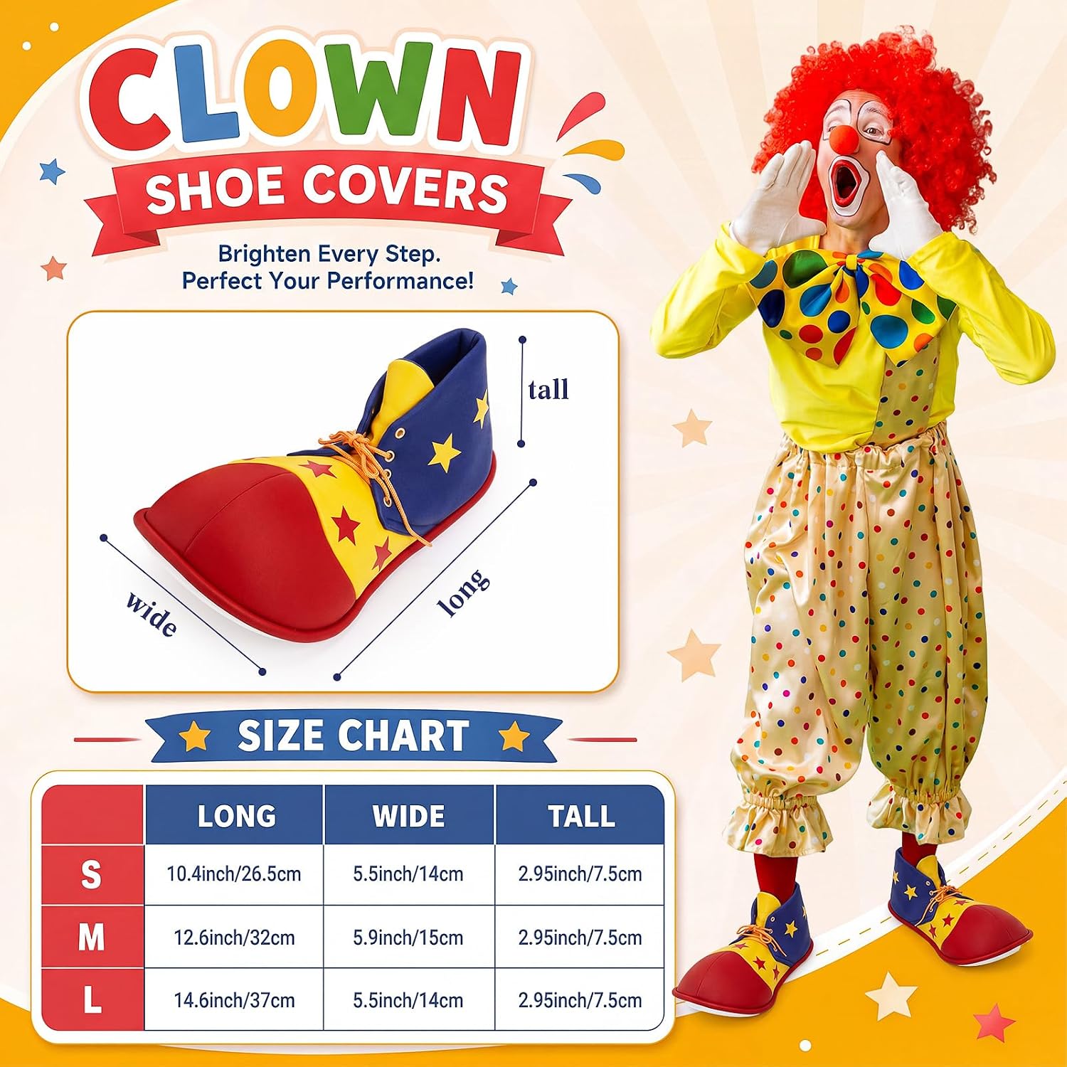 SATINIOR Clown Shoes Circus Costume