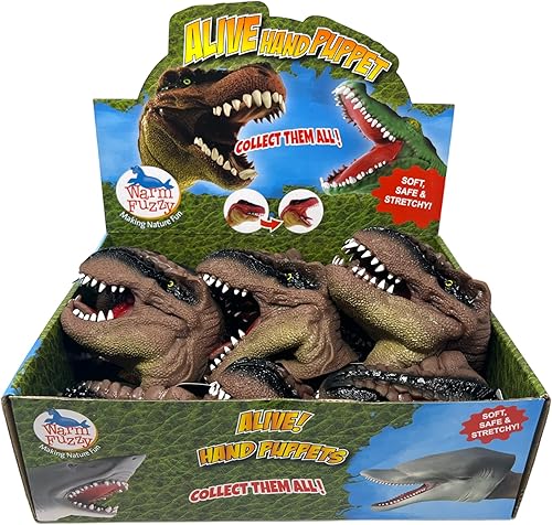 Miniatura 10 de WARM FUZZY Juguetes (1) Juego de marionetas de mano de tiburón realistas de látex suave con cabeza de animal, juguetes de marionetas de mano, regalo