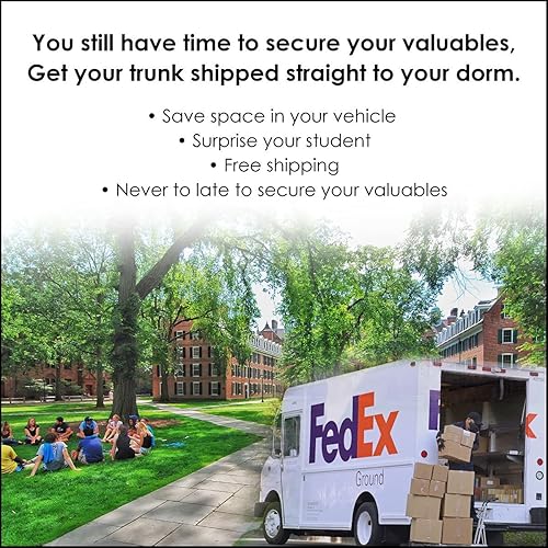 Miniatura 8 de CN Footlockers Baúl de almacenamiento para graduados con ruedas con ruedas para campamento o dormitorio universitario con cerradura 32 x 18 x 185