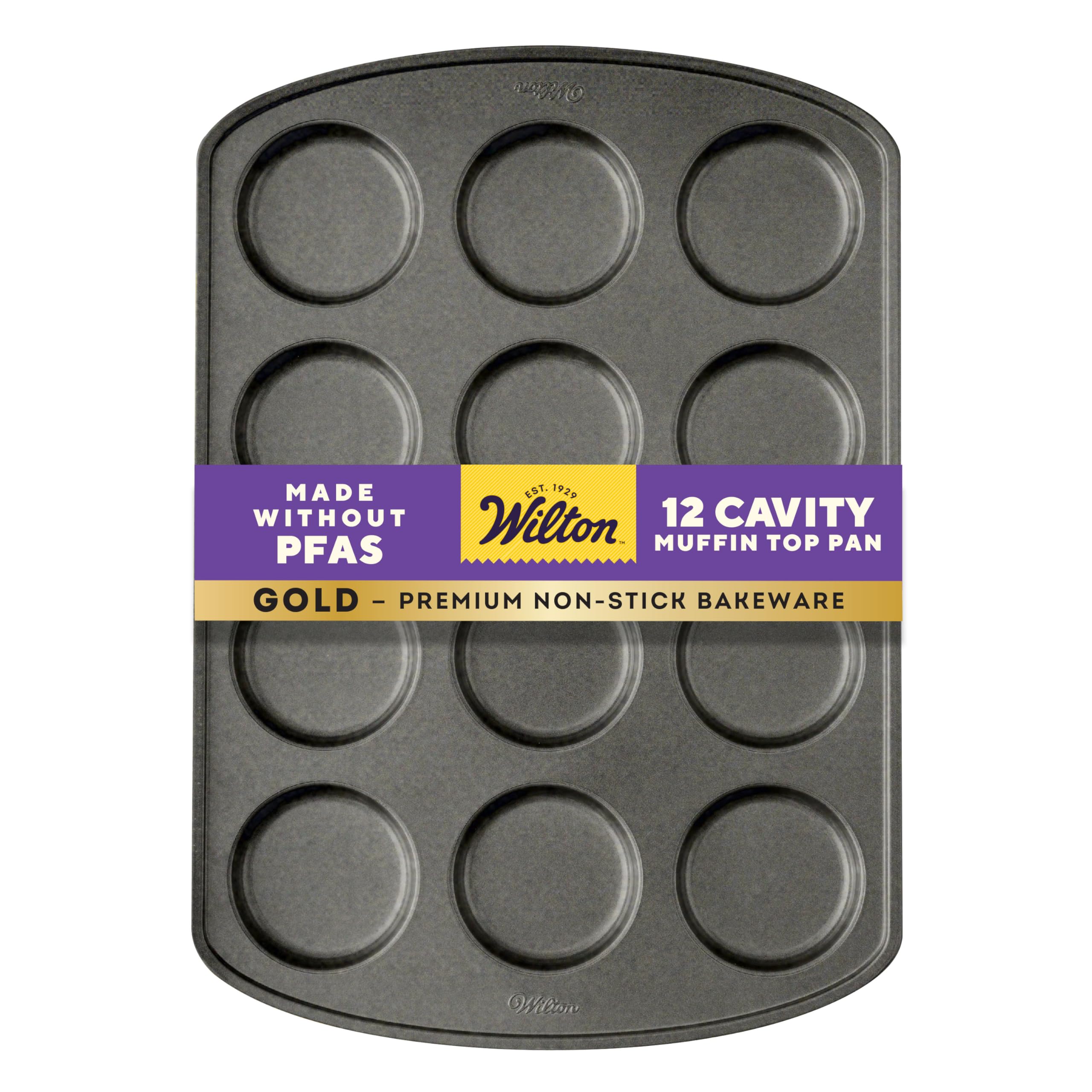 WiltonGold Non-Stick Muffin Top Pan, Stainless Steel Bakeware, Made without PFAS, 11 x16 in, Packaging May Vary