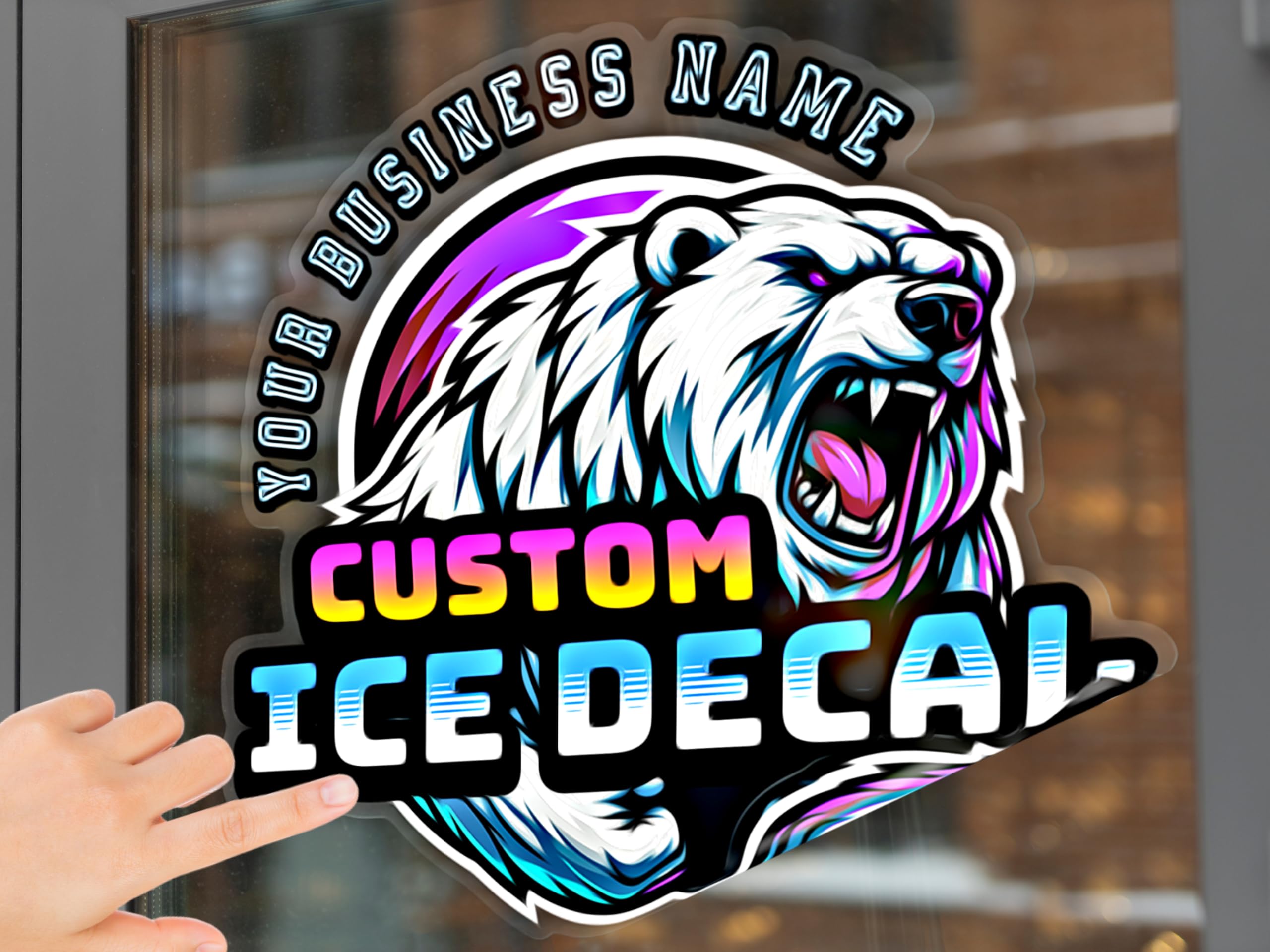 Full Color Window Clear Decal XXL Size Your Logo or Design We Print Clear Permanent Sticker or Static Cling Waterproof on Windows Cars Storefront Made in The USA Customized Logo