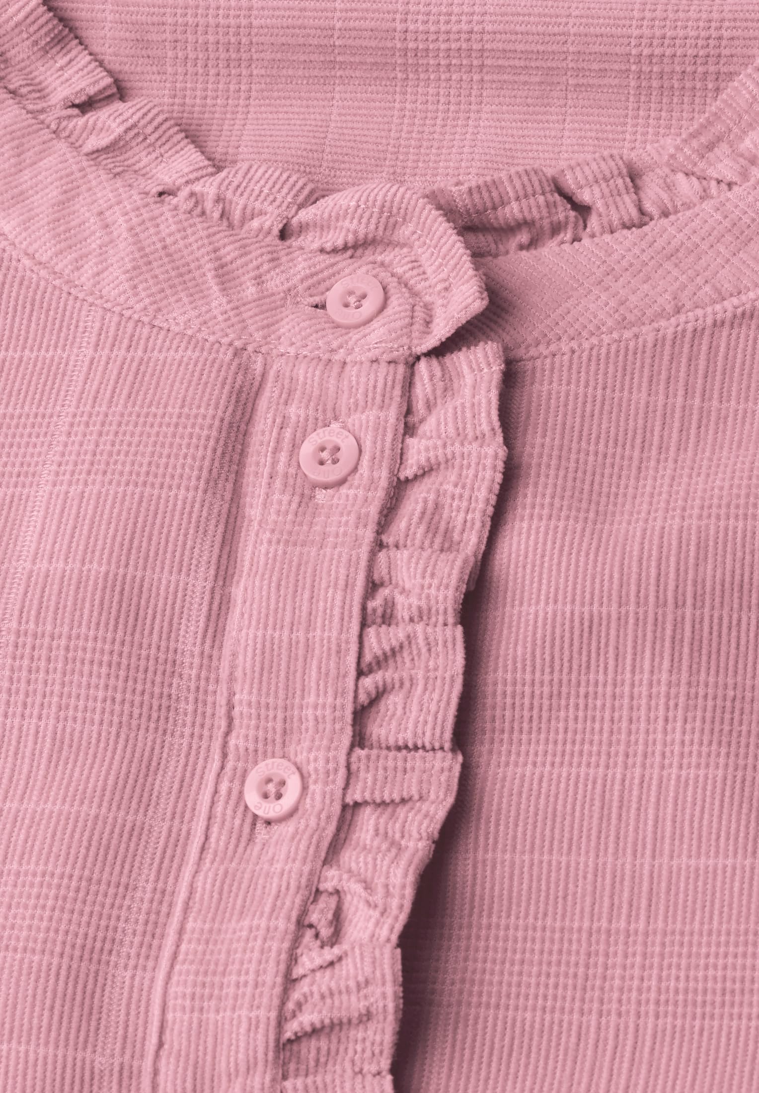 Street One Damen Langarm Cordbluse mit Rüschendetails