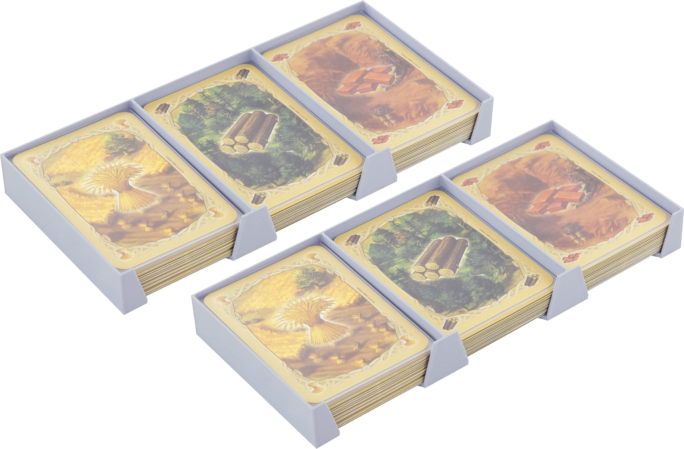Feldherr 2 pcs card holder set compatible with The Settlers of Catan (Mayfair), Color:Grey
