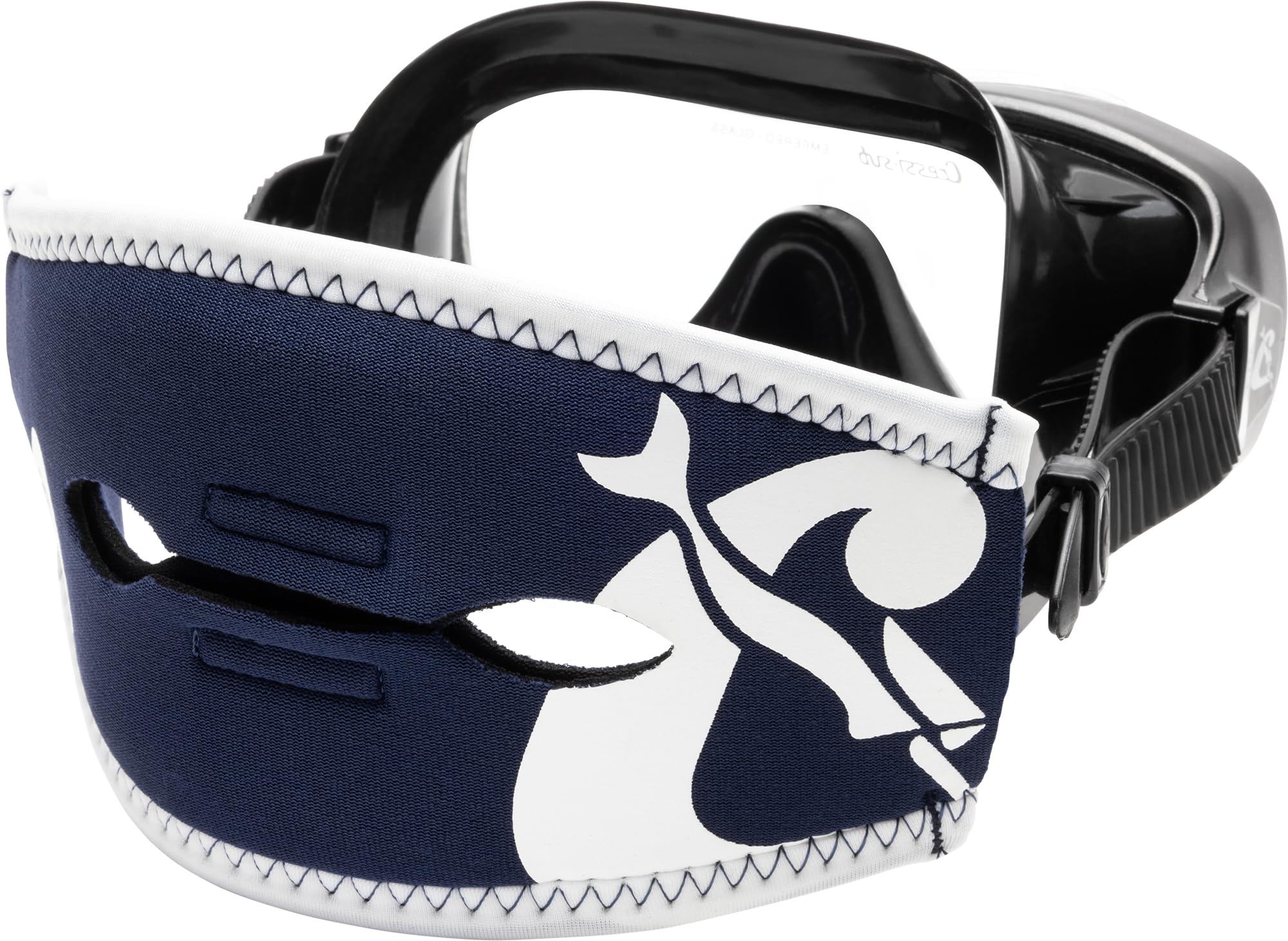 Cressi Pony Tail Neo Maskerbandhoes – Neopreen – Navy/wit – Voor Duik- En Snorkelmaskers – Voorkomt Haartrekken En Wegglijden
