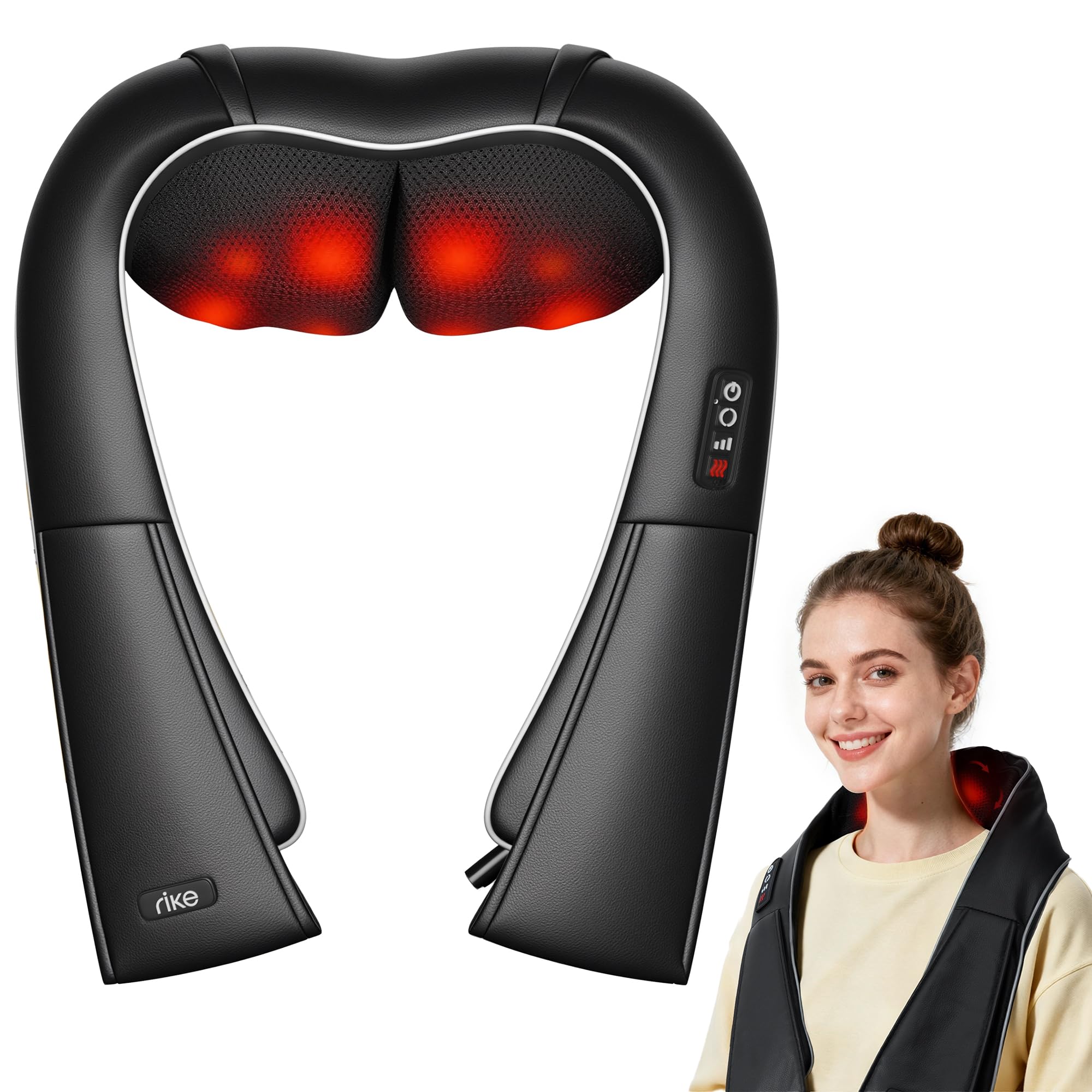 Shiatsu Masajeador Cervical Cuello Hombros y Espalda Shiatsu Masajeador Espalda y Cuello con Calor, Regalo para Mujeres/Hombres/Padre/Madre