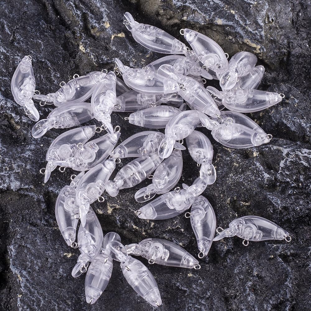 Señuelo De Pesca Pequeño De 4,5 Cm Y 2,7 ​​g, For Lubina, Perca, Lucio, Cebo Duro Transparente, Flotante, 100 Unidades, Sin Pintar