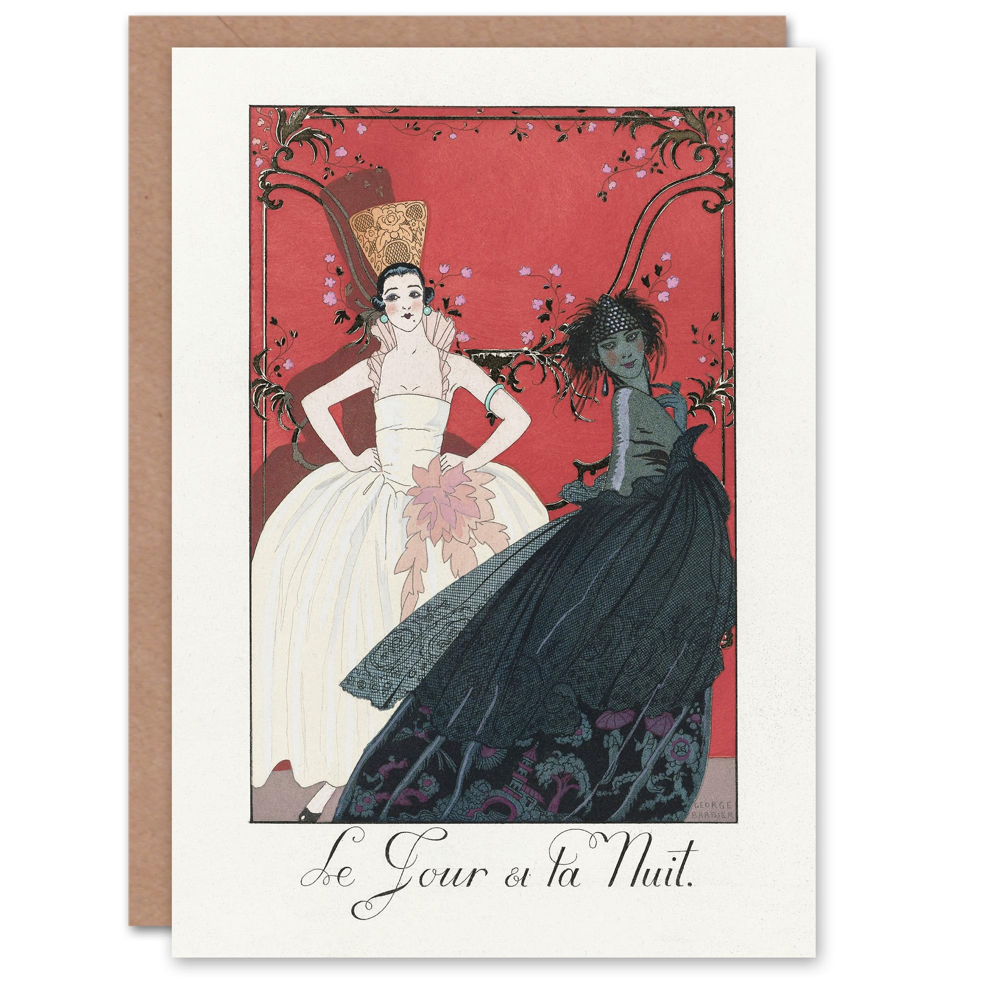 Artery8 George Barbier Art Card Day and Night Vintage Parisian Fashion Advert