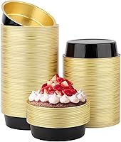 Vista 36 de Beasea Paquete de 100 vasos desechables de papel de aluminio, 8 onzas, 7.9 fl oz, 3.9 pulgadas, para hornear, magdalenas, magdalenas, tazas de pudín