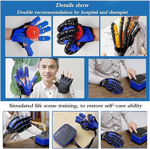Miniatura 5 de Guantes de robot de entrenamiento de rehabilitación de dedos, equipo de terapia de mano de hemiplejia, ejercitadores de mano, alivia eficazmente la