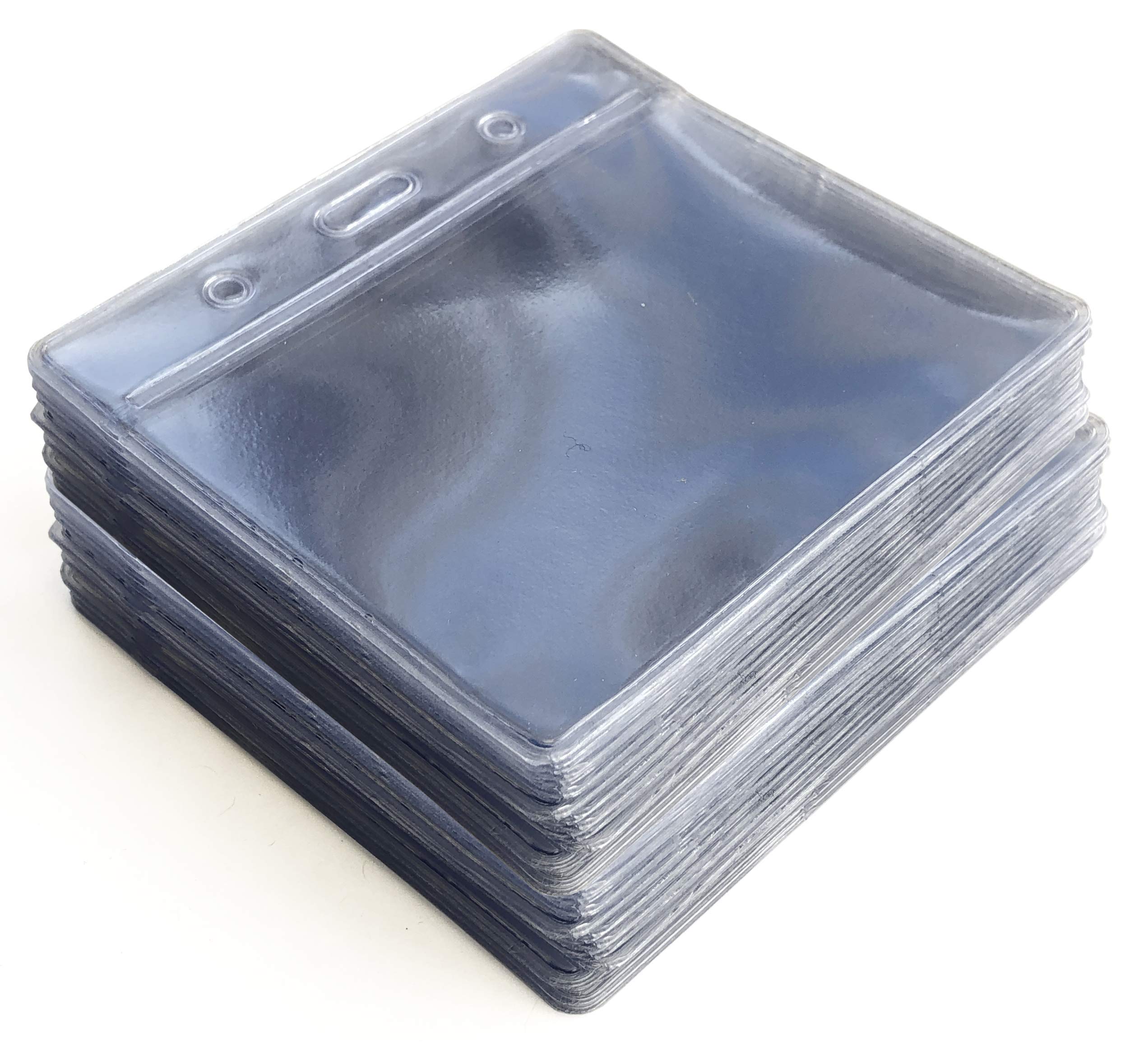 50 PCS Clear ID Card Holder Flexible
