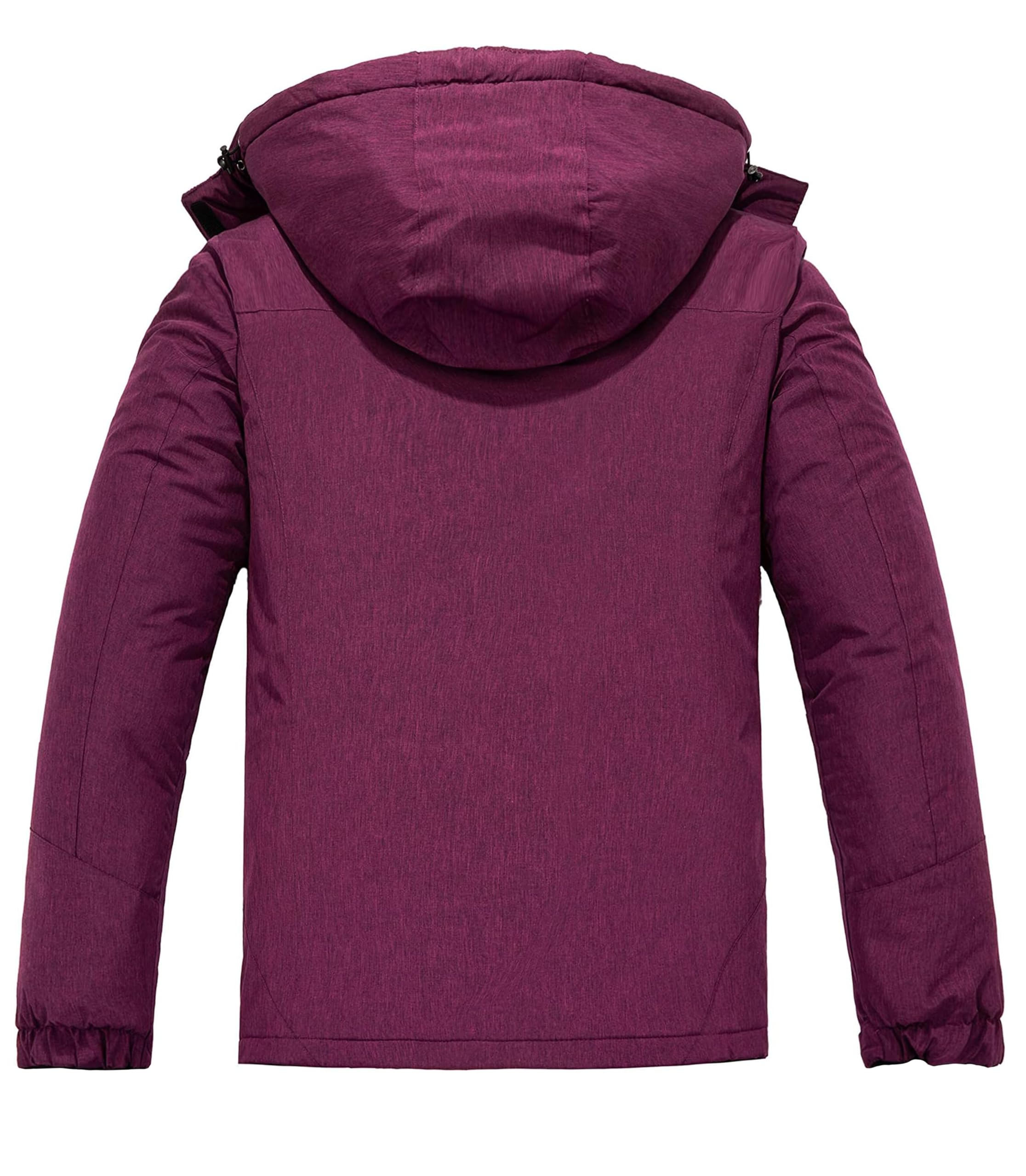 Wantdo Giacca da Sci Montagna Invernale Parka da Neve Caldo con Cappuccio Cappotto da Snowboard Giubbotto da Escursionismo Impermeabile Donna