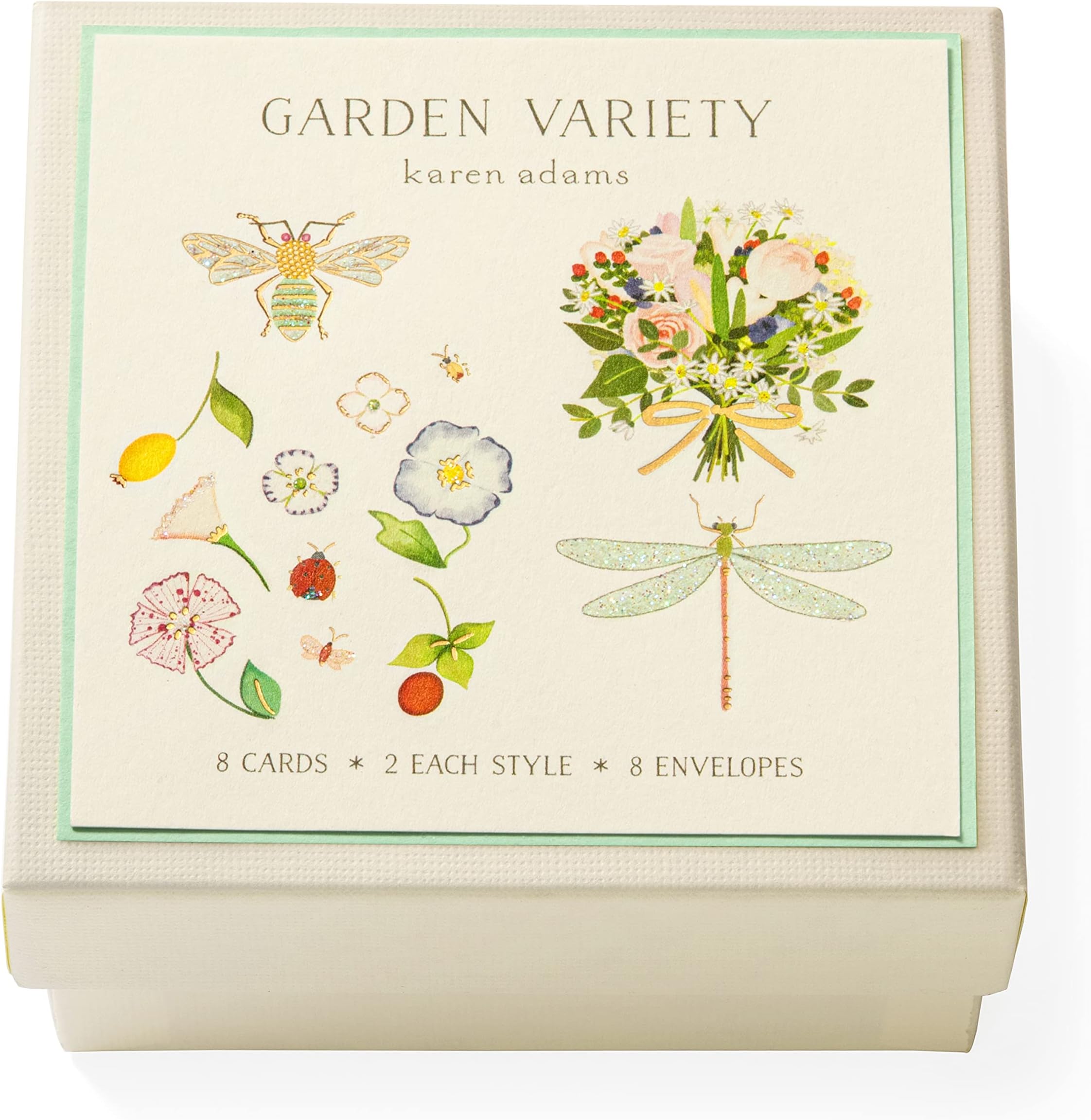 Karen AdamsGarden Party Gift Card Enclosure Box of 8 Assorted Cards with Envelopes