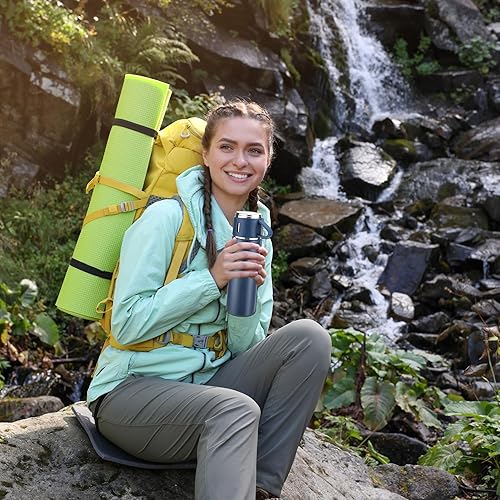 Miniatura 5 de Blue Vacuum Flask Set – Botella de agua aislada con 3 tazas de regalo, botella térmica de agua para bebidas frías y calientes, botellas de agua