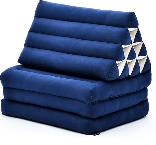 Leewadee - Cojín Tailandés plegable para el suelo con respaldo para TV, sala de estar, colchón para exterior, 65.7 x 20.9 x 11.8pulgadas, Kapok