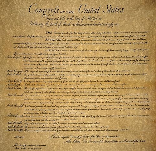 Póster impreso de la Declaración de Derechos (24 x 36)