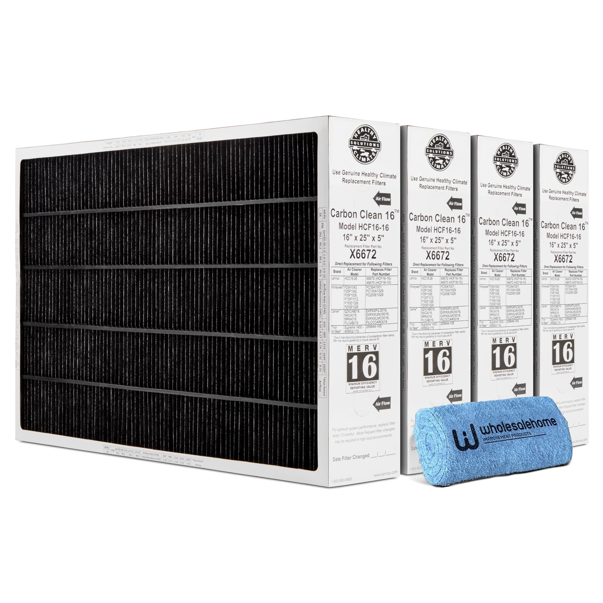 漂流物　epaves2 Lennox X6672 16x25x5 Furnace Filter, Lennox Healthy Climate Carbon