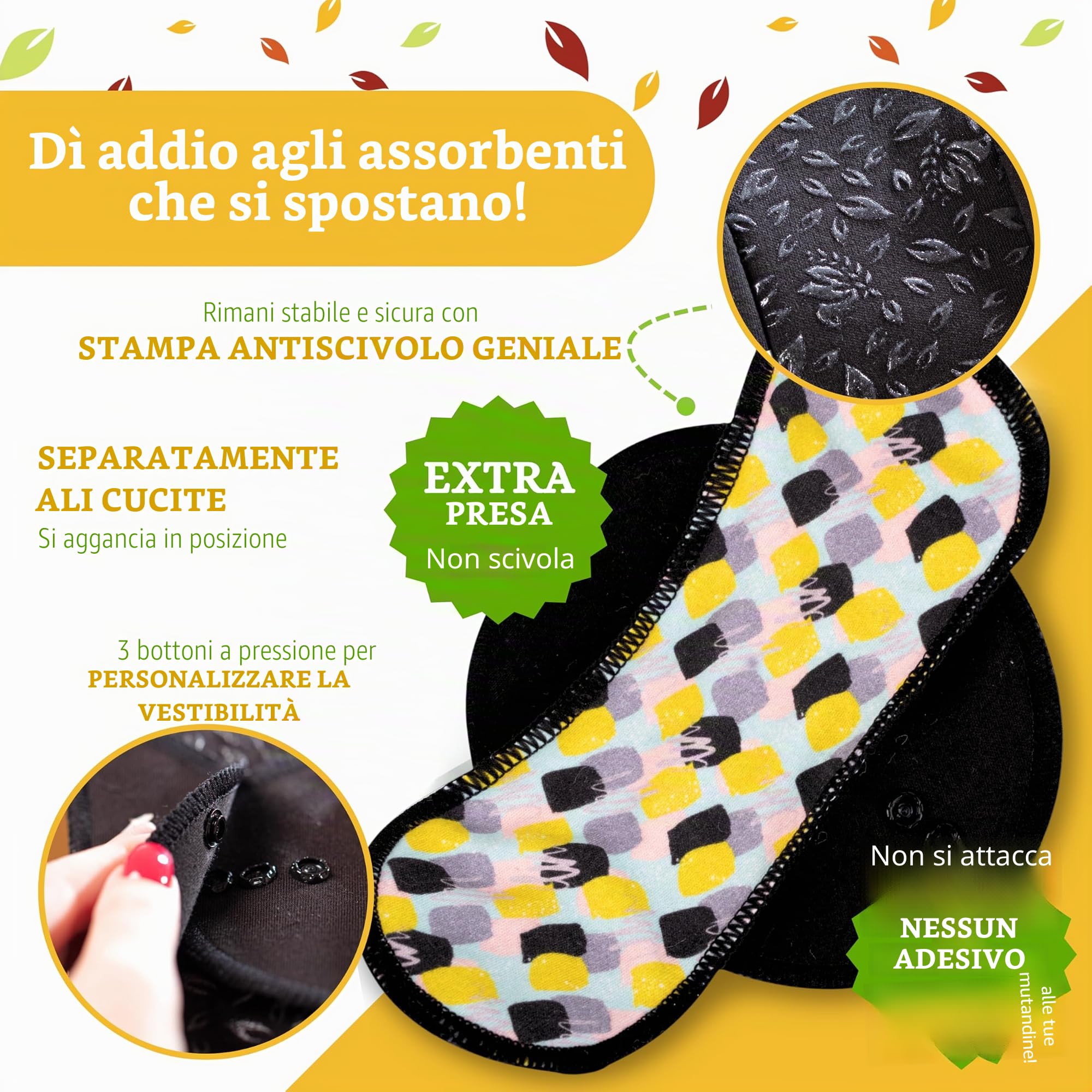 Natissy Salvaslip Riutilizzabili in Cotone Biologico per Donna, Lavabili, Traspiranti, Morbidi, Senza Odori e Senza PUL - Set 7 pz Tanga - Made in EU