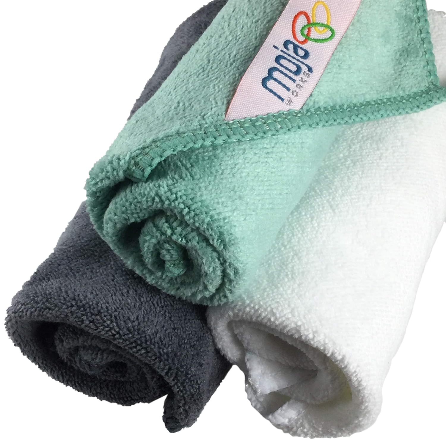 Mojafiber - Microfiber Face Cleaning Cloths - Soft Fast Drying Ultra Absorbent wash cloth towel- Great for Removing Make-up Dirt Oil Dead Skin Cells * Multicolored Cleaning 3 Pcs Set (Pink, White,Gray) : Beauty & Personal Care