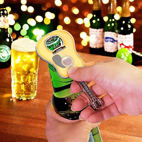 Miniatura 7 de LanHong 1 piezajuego de abrebotellas con forma de guitarra de cerveza abridor de botellas para guitarra regalo de guitarra accesorios de cocina para