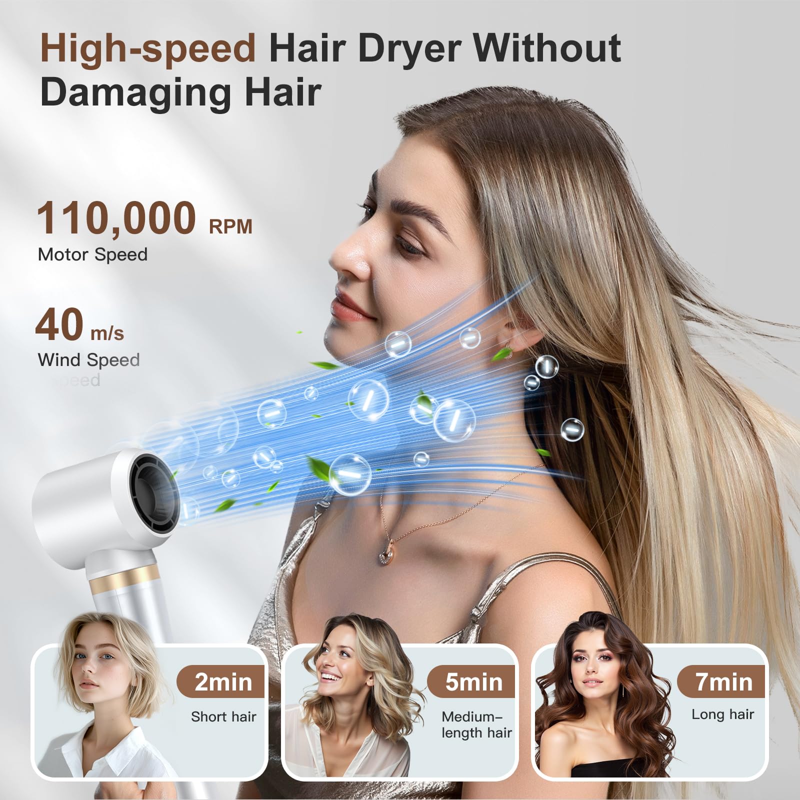 Cepillo Secador de Pelo 5 en 1, 1000W Air Styler Set,Cepillo De Aire Caliente Multifunción,Moldeador Pelo With Riza 3 Temperaturas, Tecnología Ion,Cepillo Alisador para Da Volumen, Alisa y Seca