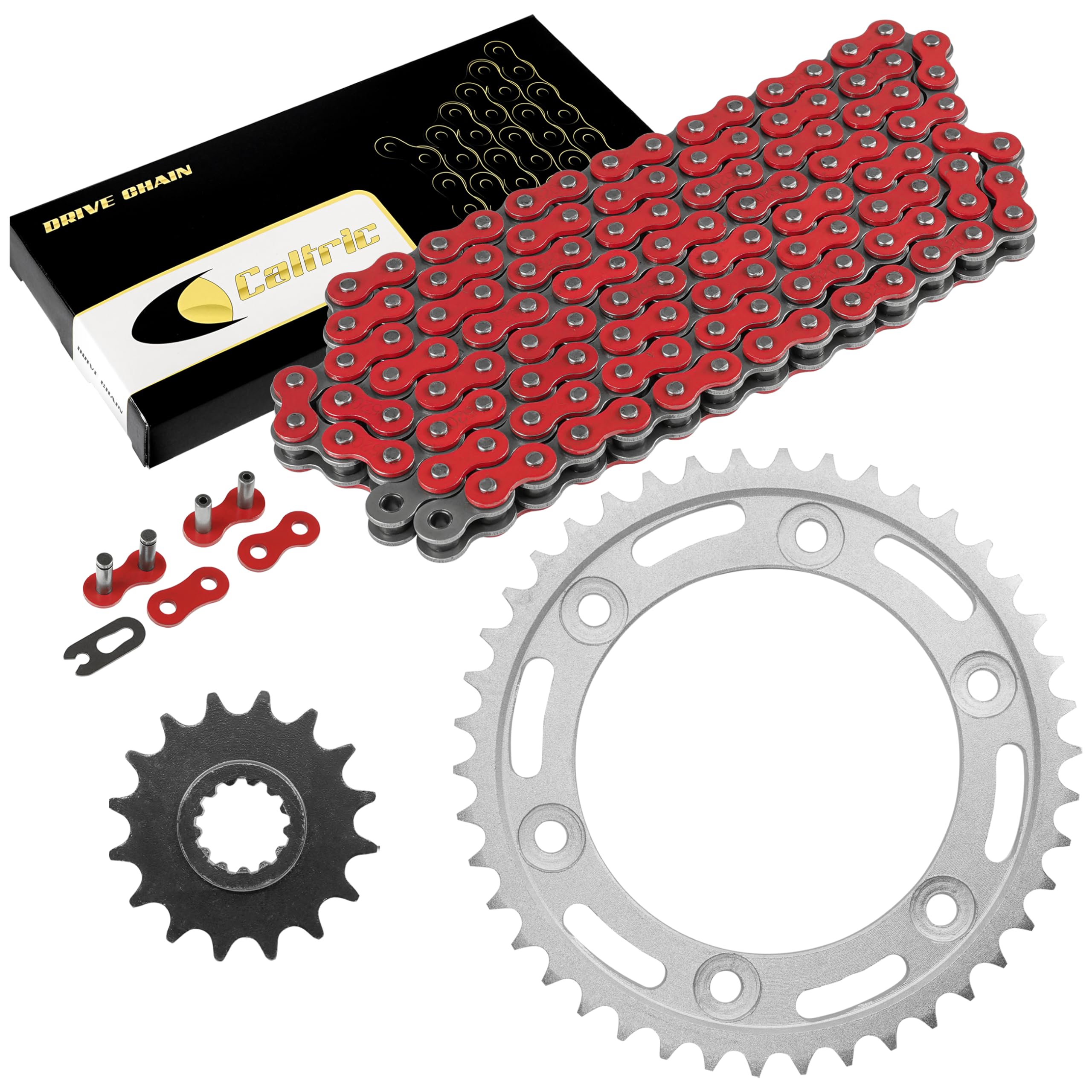 Amazon.com: Caltric Red Drive Chain And Sprocket Kit Compatible