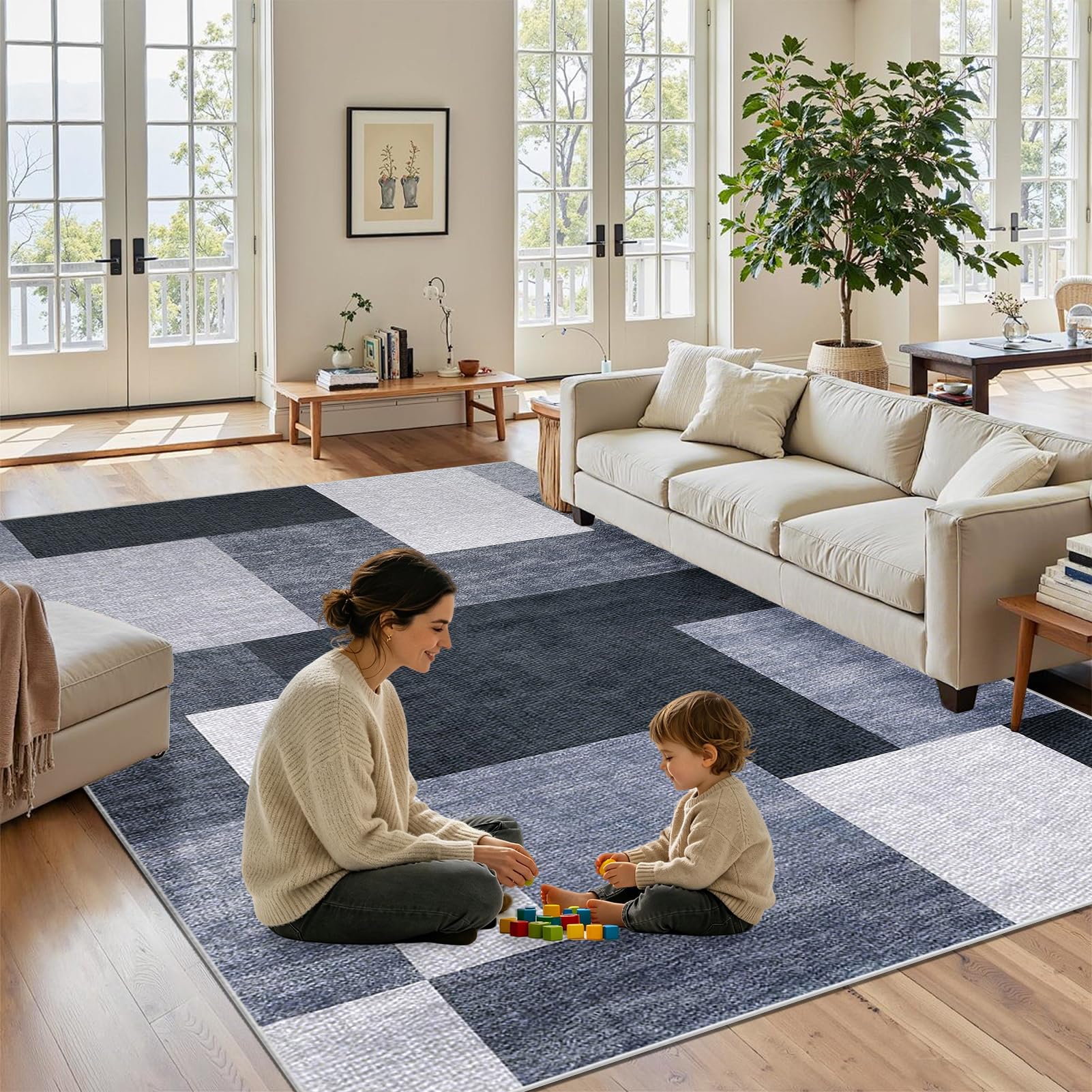 Tapis intérieur lavable 200x260cm avec dessous antidérapant