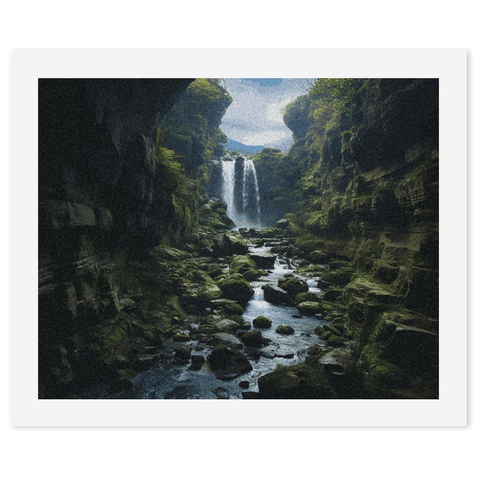 LDGSUPH Waterfall Cliff Paint by Numbers Kits for Adults Beginners Exquisite Digital Oil Painting Kits Painting Anti-fading Canvas Wall Art DIY Gift for Home Wall Decor