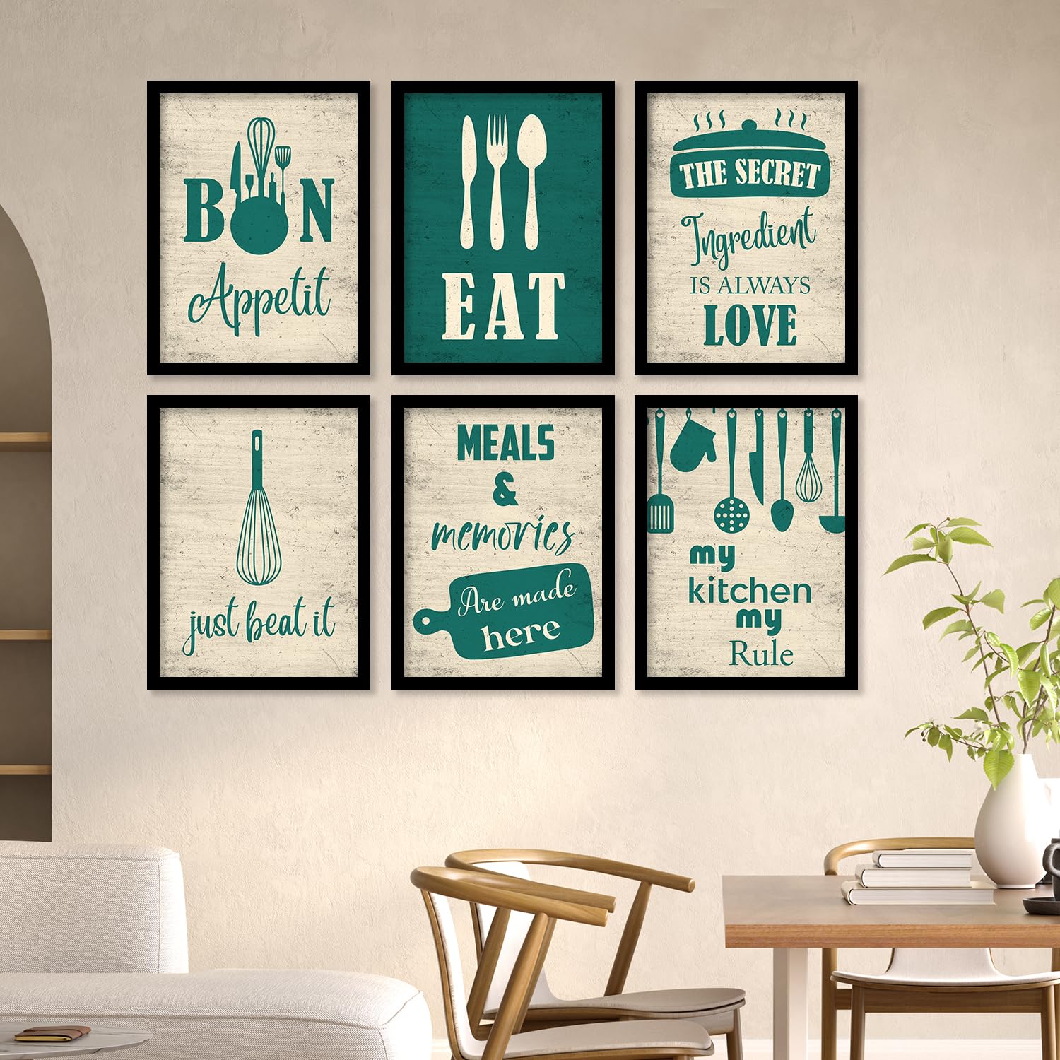 kotart Restaurant Quotes Framed Posters for Kitchen Wall Decoration ...