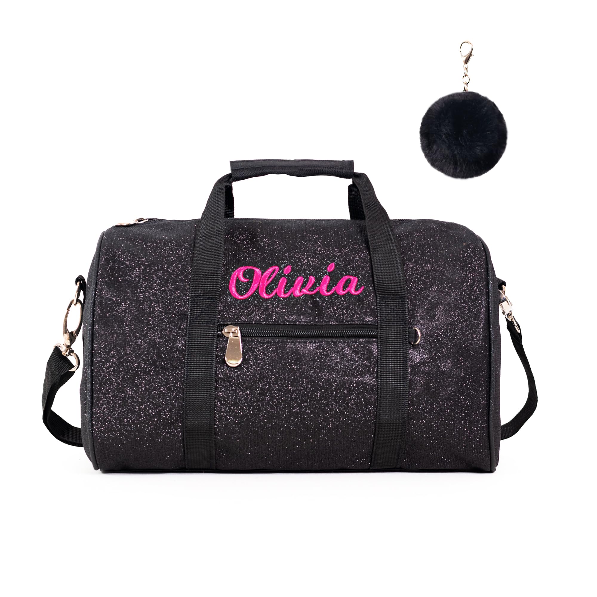 PIFTSURPRI Toddler Dance Bag Personalized Ballet Bag with Embroidered Name Small Kids Duffle Gymnastics Bags Cheerleading Sleepovers Bags for Girls 2-