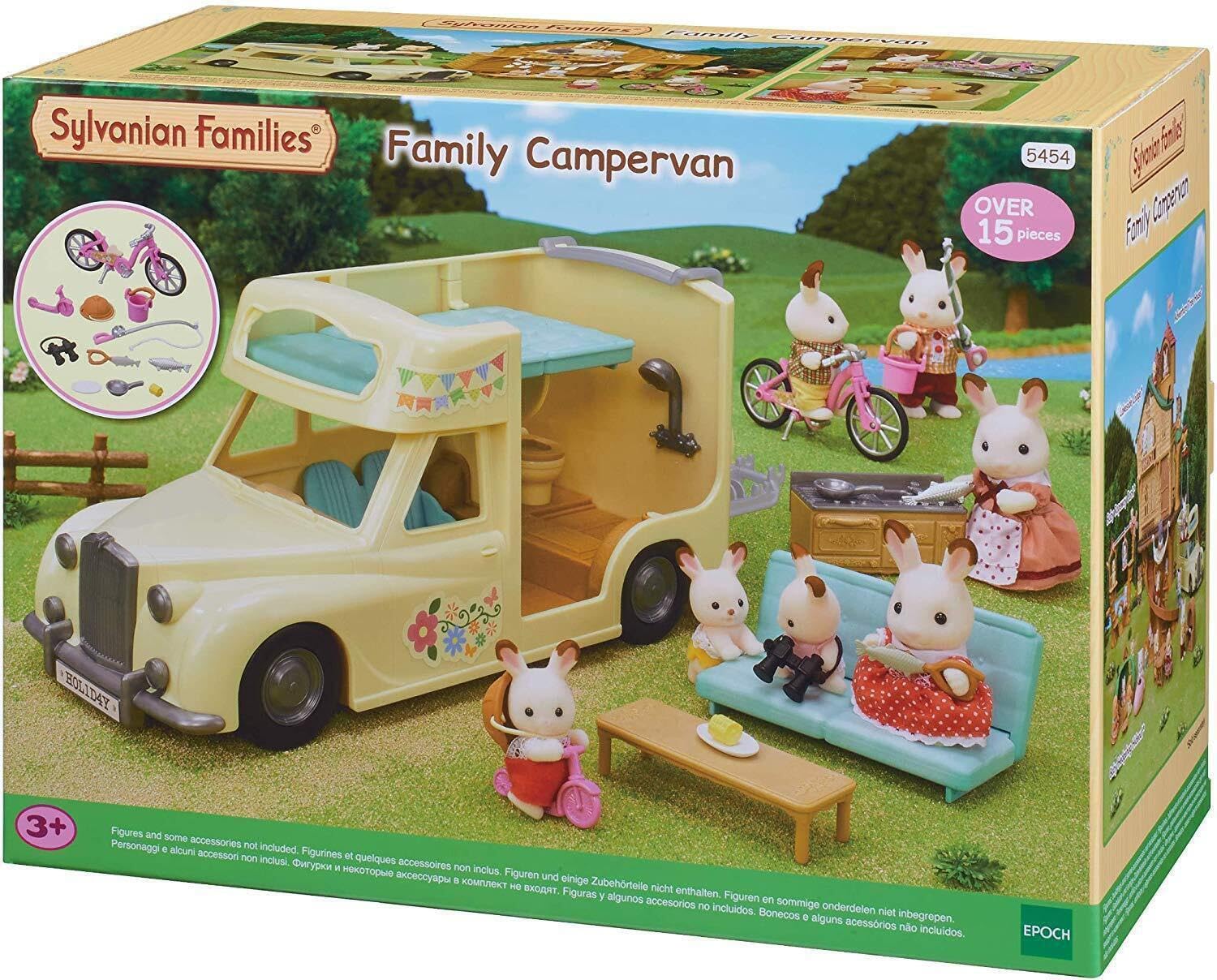 Sylvanian Families - Le camping car - Set + de 17 accessoires - Plongez dans l'univers de la famille Sylvanian - Véhicule pour figurines miniatures - Jouet enfant 3 ans et + - 5454