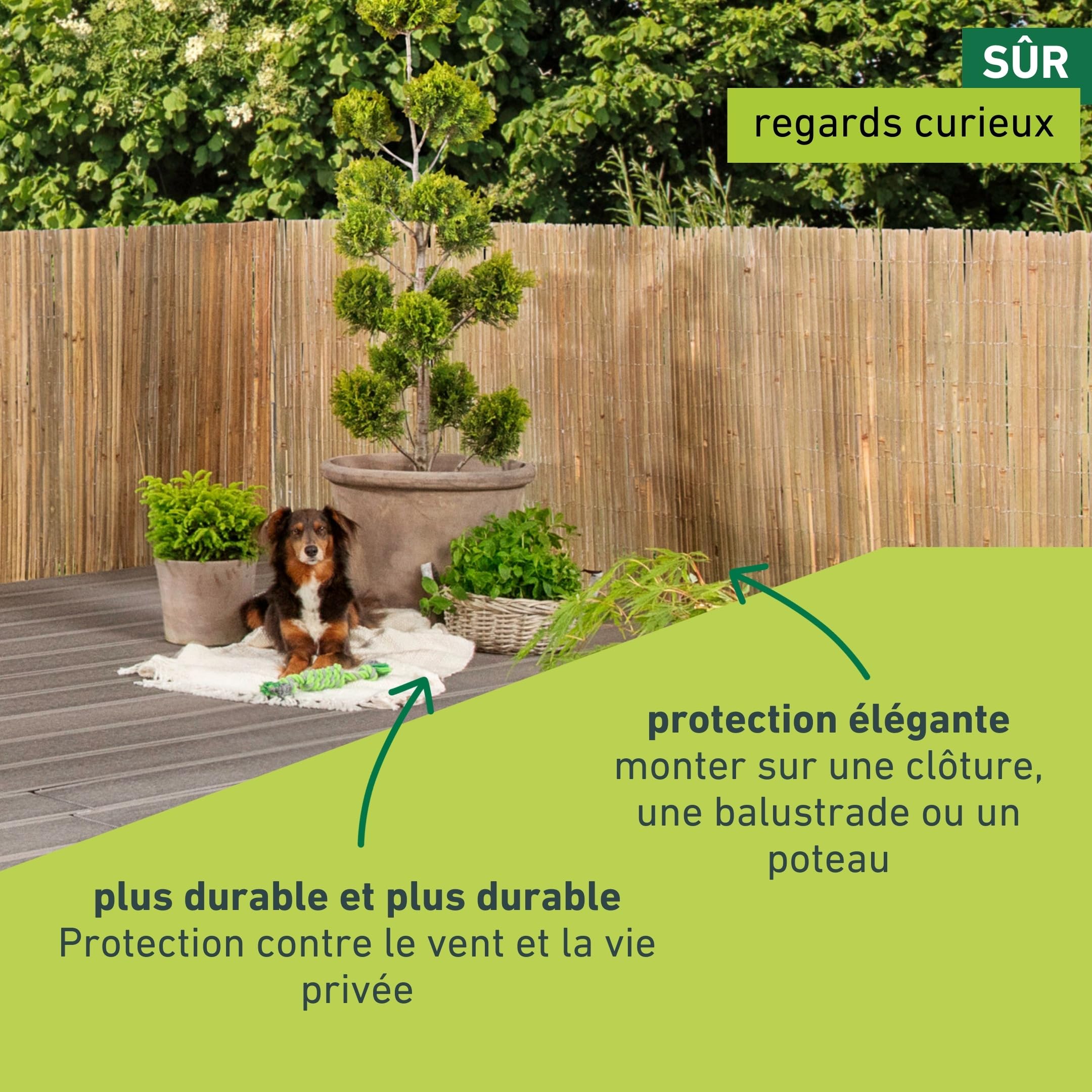 Provence Outillage Natte Brise Vue Bambou 2x3m