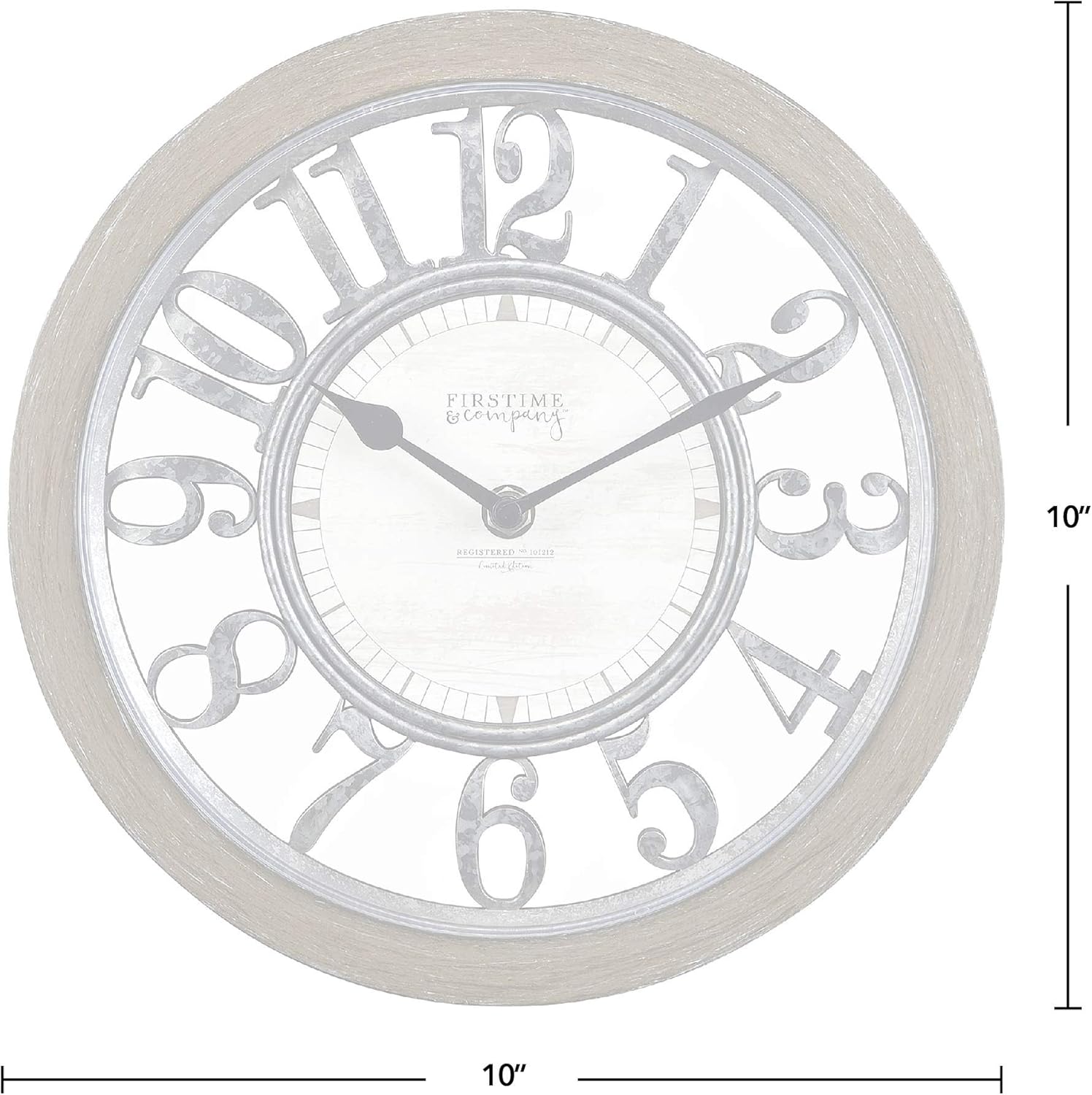 FirsTime & Co.® Antique Farmhouse Contour Wall Clock, American Crafted, Distressed Ivory, 10 x 2 x 10, : Everything Else