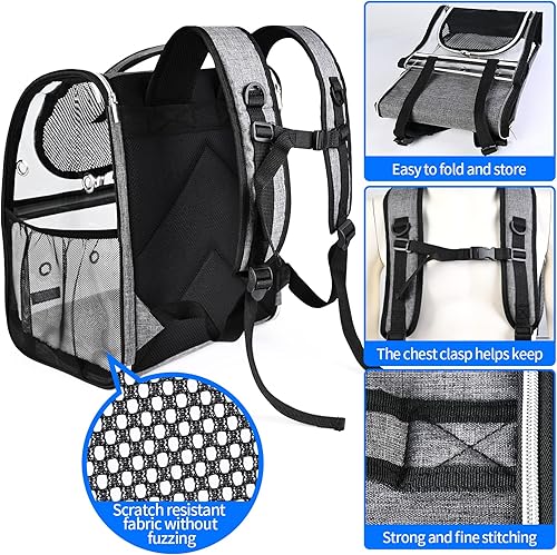 Miniatura 6 de BAGLHER Mochila transportadora para gatos, aprobada por aerolíneas, con almohadilla de forro polar para cachorros y animales pequeños