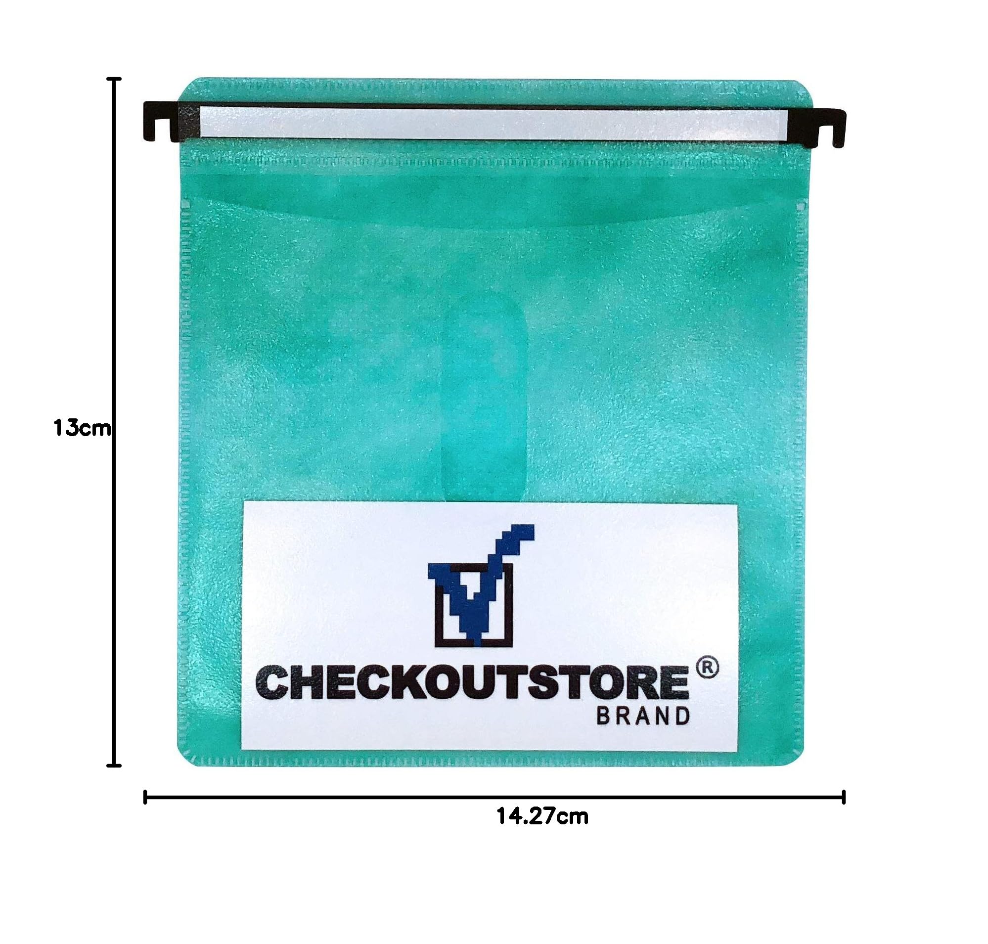 CheckOutStore Lot de 100 pochettes en plastique double face pour CD à suspendre (vert)