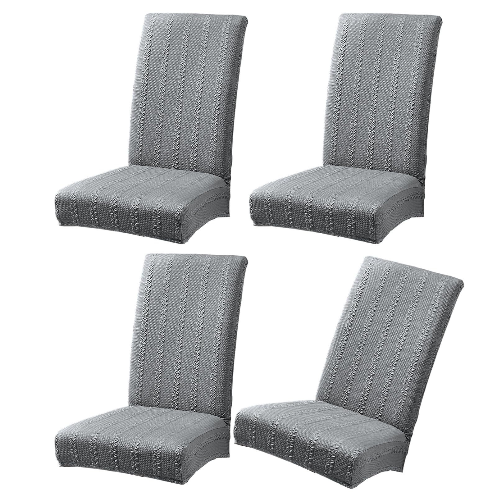 Jazuaiao Spill Proof Elastics Dining Chair Cover with Quick Installation Stretchable Polyester Slipcovers for Household Use Waterproofs Seat Cover