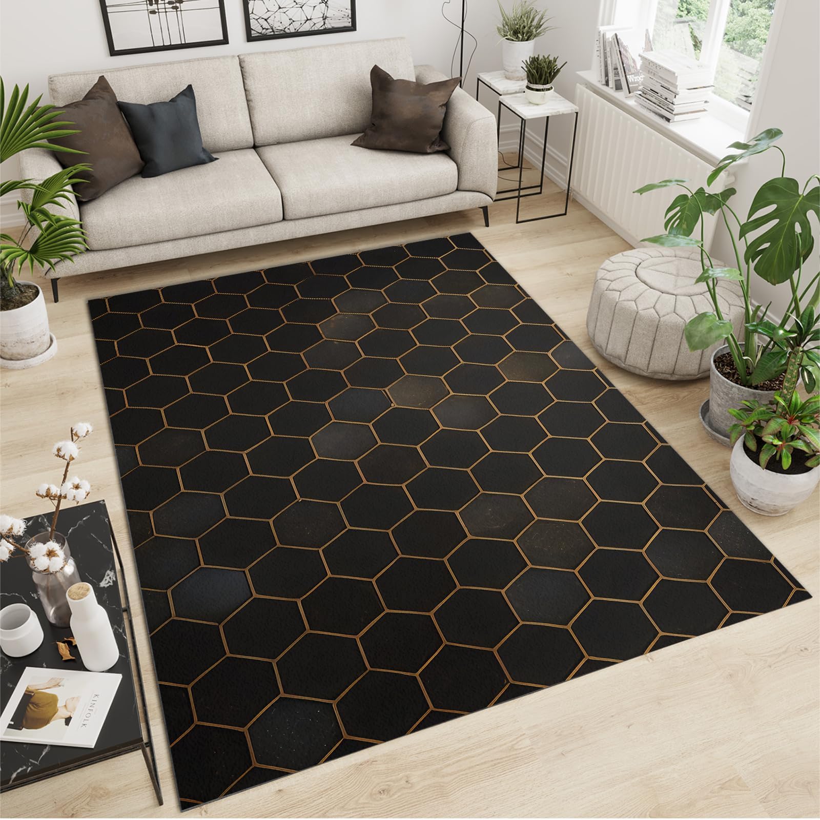 Amazon.com: Honeycomb Geometry Hexagon Area Rugs, Geometrical