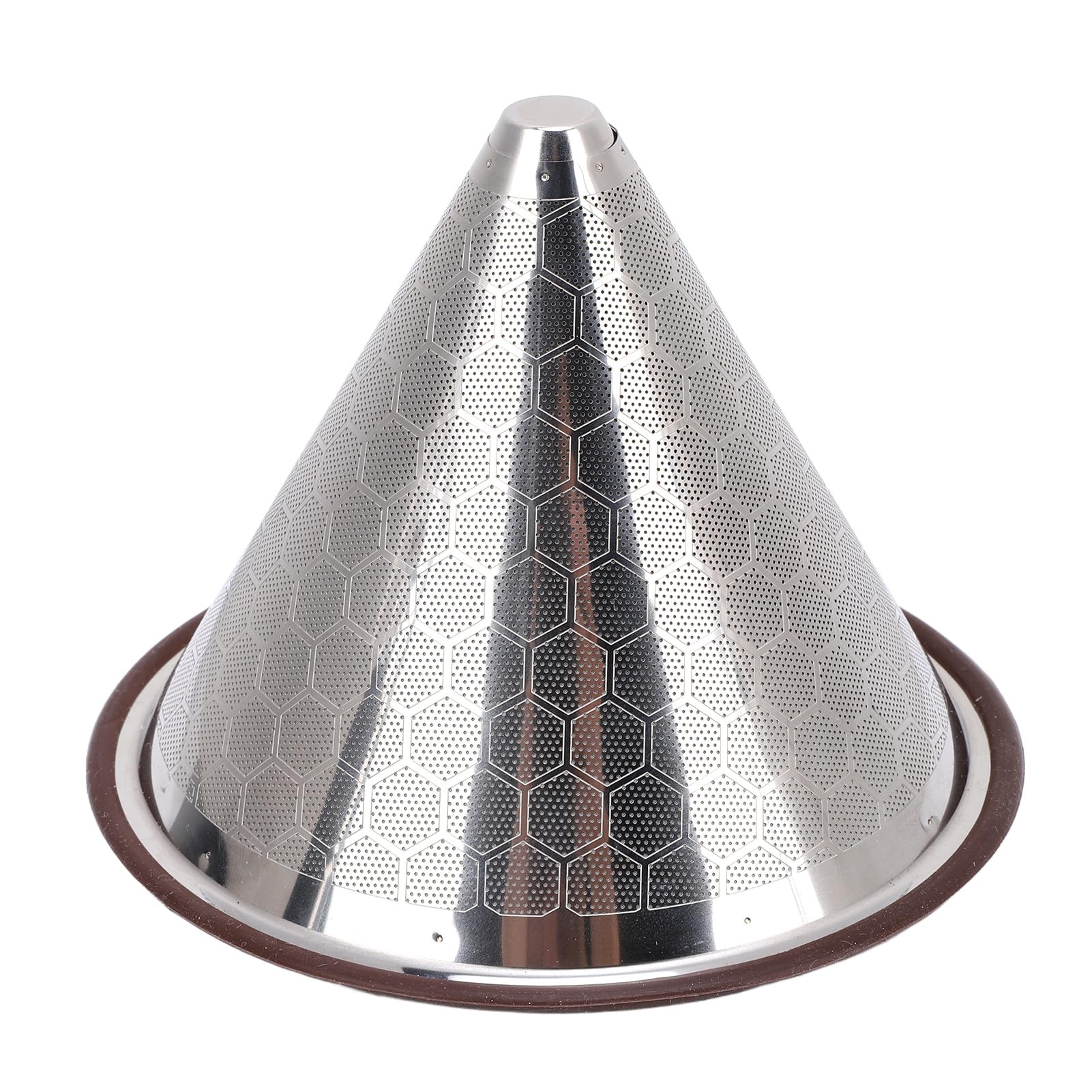Pour Over Coffee Dripper, Stainless Steel Coffee Filter Paperless Reusable Metal Cone Coffee Filter with Rubber Loop