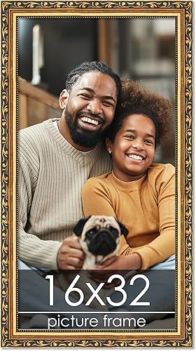 Miniatura 64 de Poster Palooza Marco de fotos de madera tradicional dorado de 19 x 24 pulgadas con plexiglás acrílico UV, respaldo de tablero de espuma y accesorios