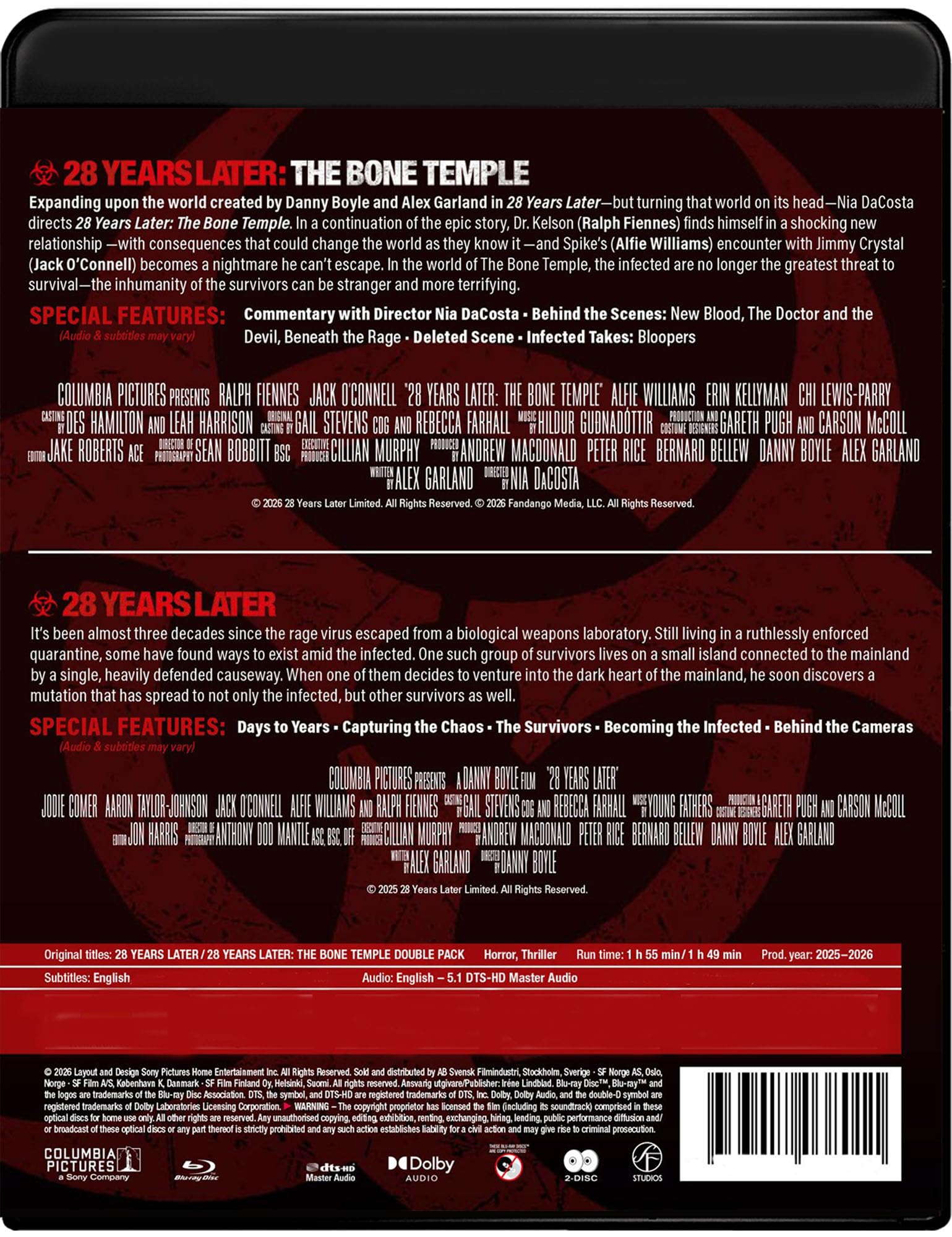 28 Years Later / 28 Years Later: The Bone Temple 2-Movie Collection (Special Features) [4K Ultra HD] [Region Free]